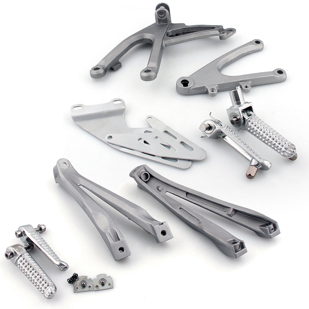 Front + Rear Foot Pegs Footrest Bracket Fit for Yamaha YZF R1 YZF-R1 2007 2008