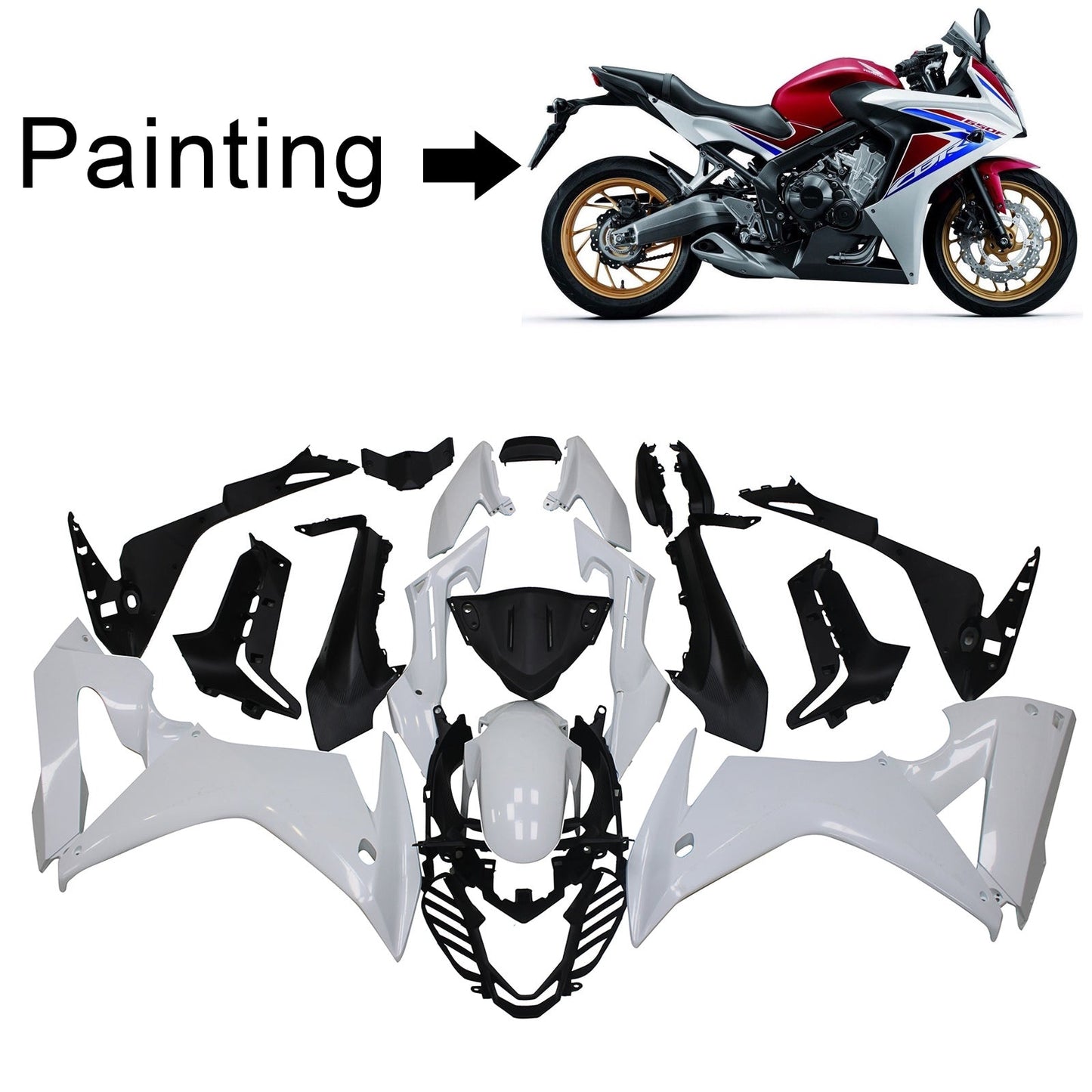 2017-2019 Honda CBR650F Injection Fairing Kit Bodywork Plastic ABS #105