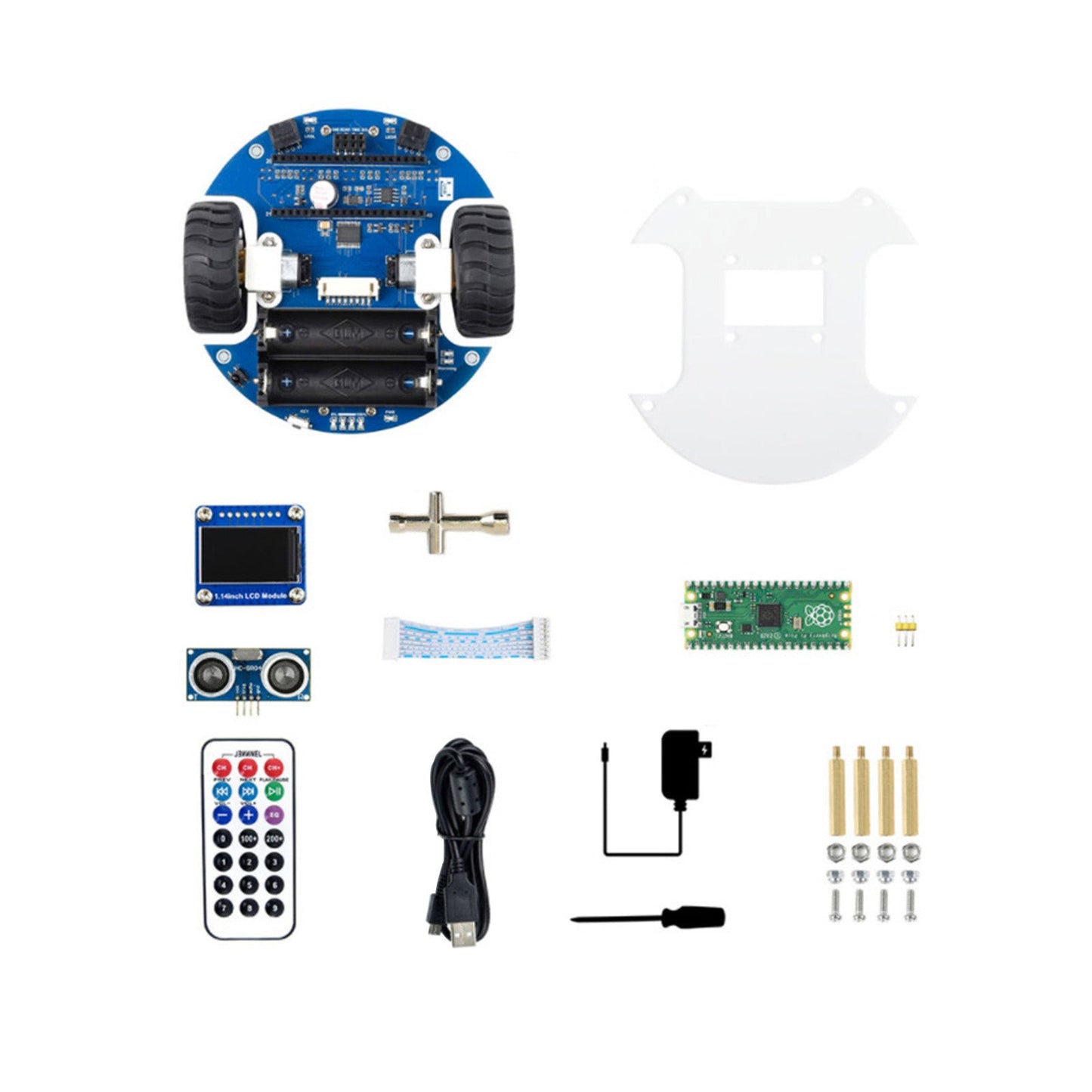 Self-Driving Smart Car Bluetooth Control Infrared With Raspberry Pico GO Board