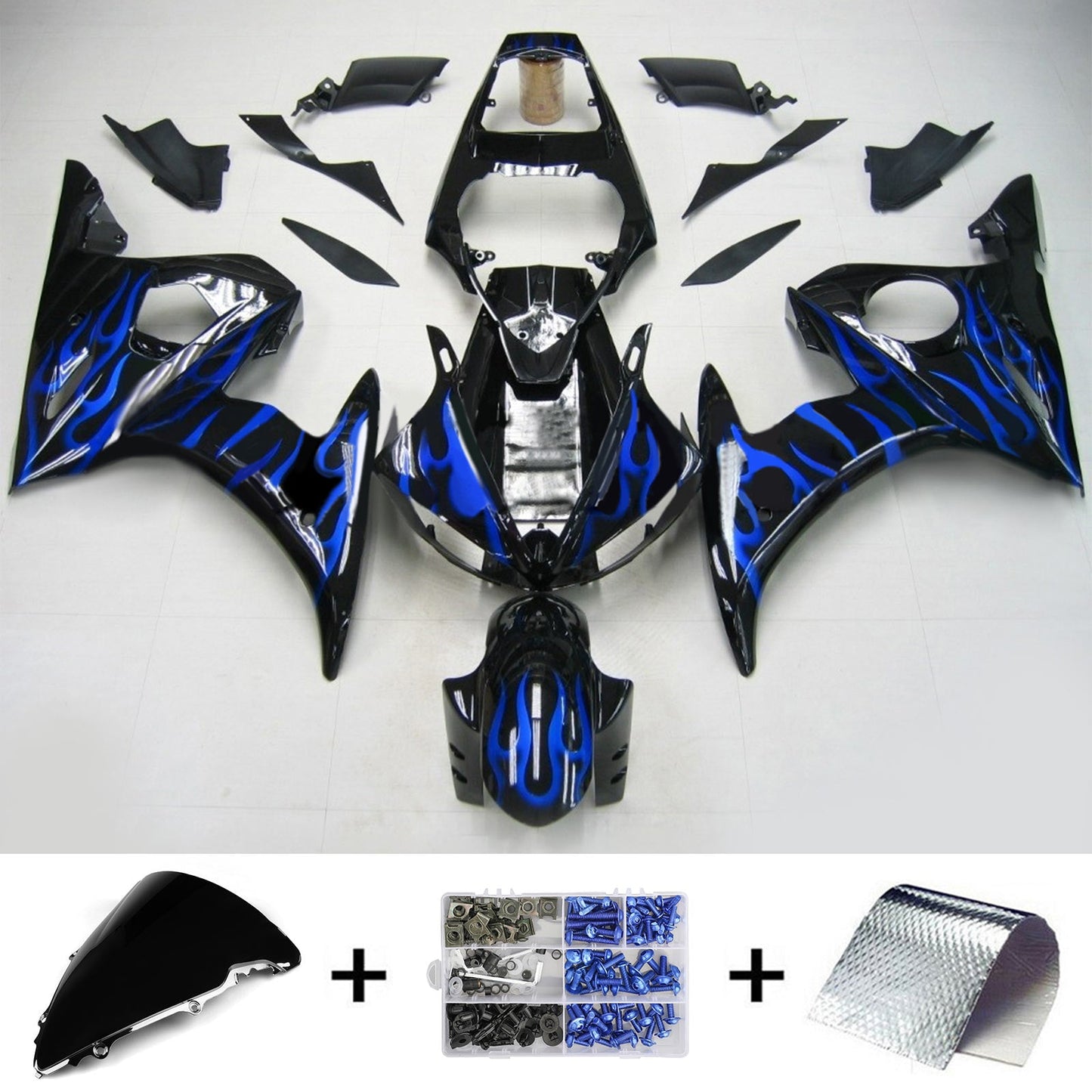 2003-2004 Yamaha YZF 600 R6 R6S Injection Fairing Kit Bodywork Plastic ABS #158