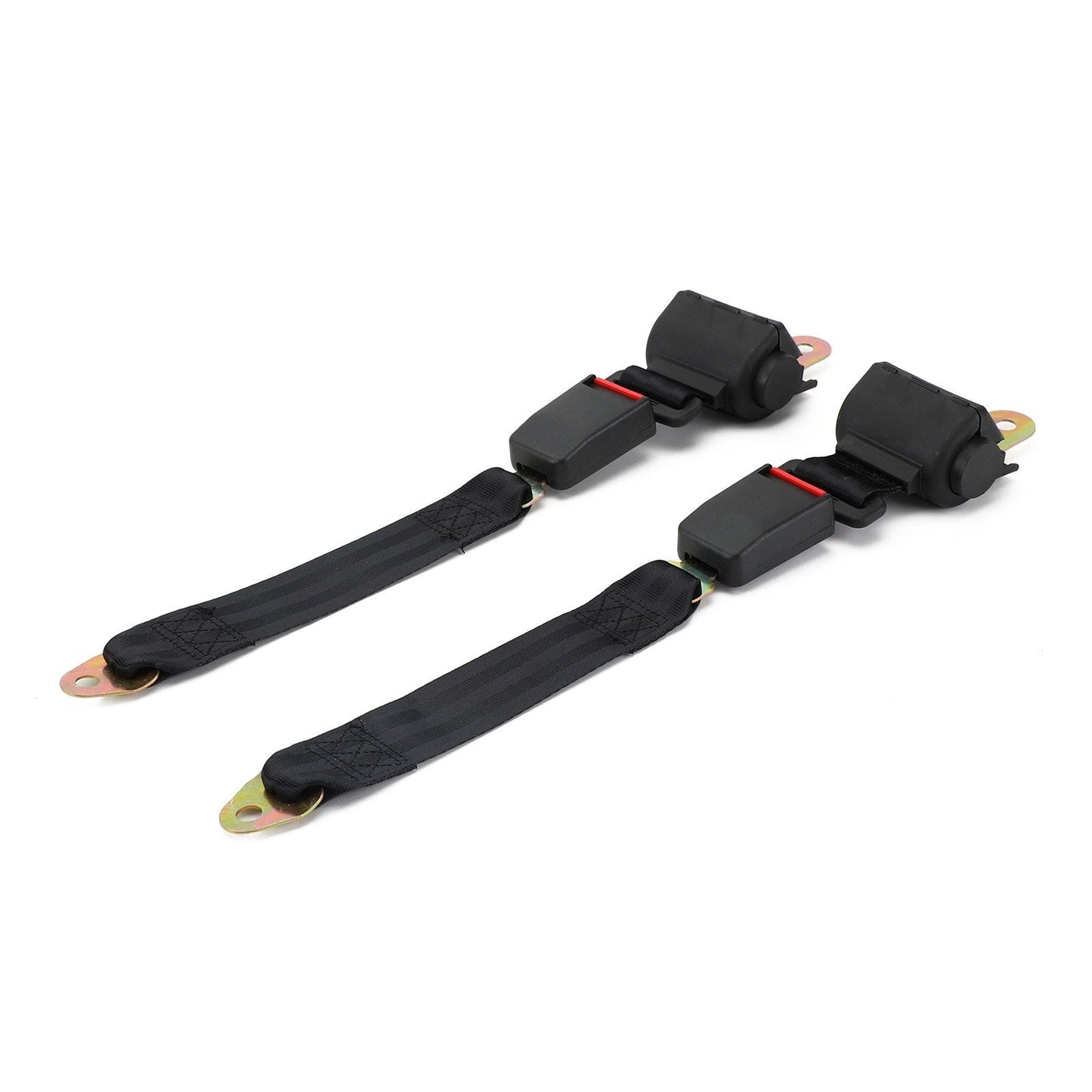 Universal Adjustable 2 Sets 2 Point Retractable Auto Car Safety Seat Belt Buckle