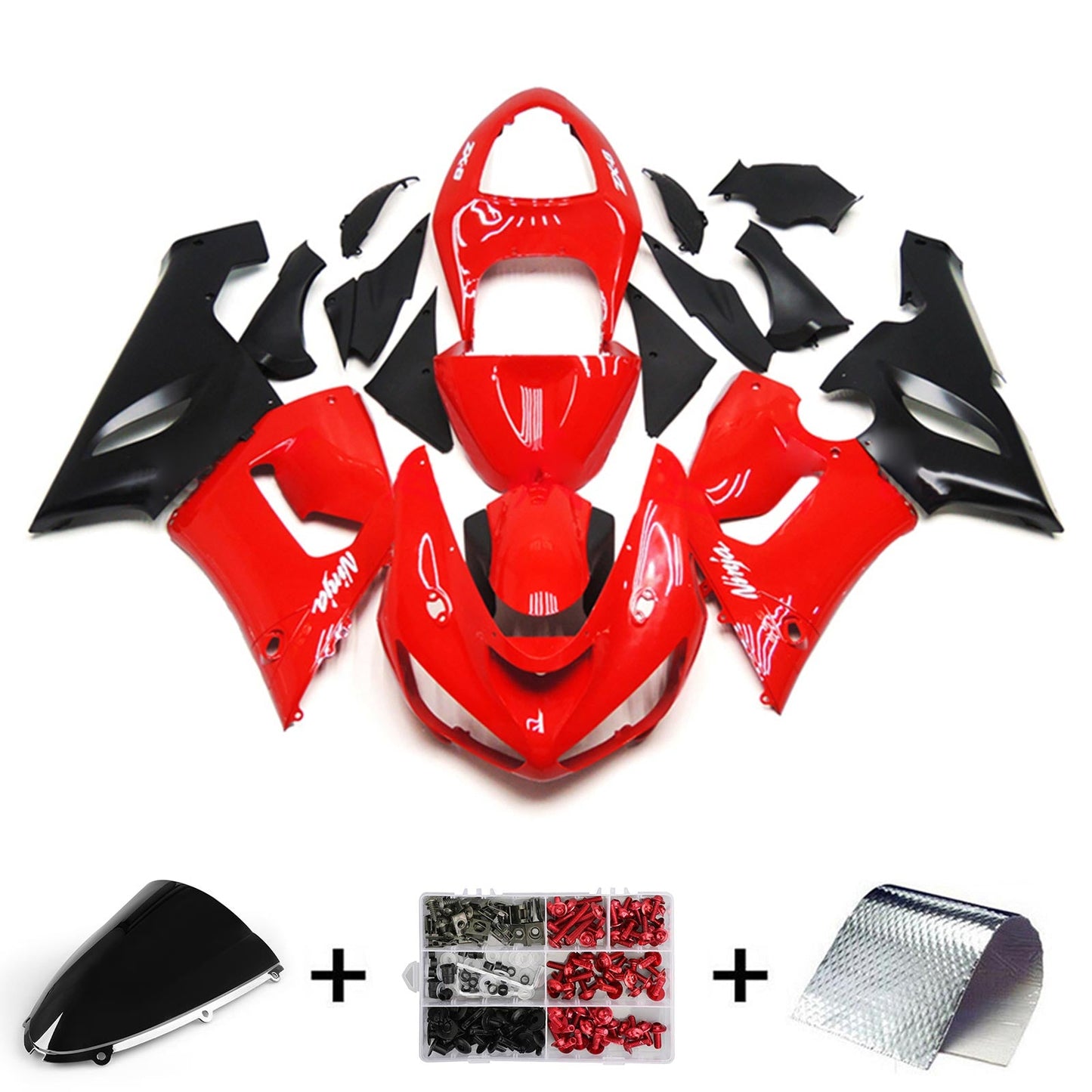 2005-2006 Kawasaki ZX6R 636 Fairing Kit Bodywork Plastic ABS