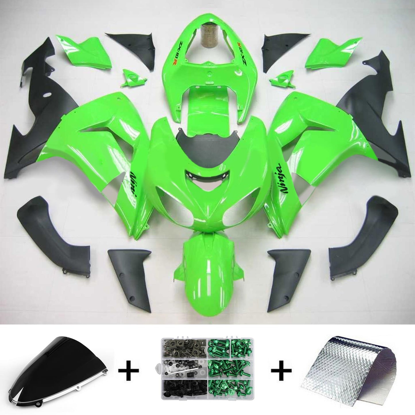 2006-2007 Kawasaki ZX10R Amotopart Injection Fairing Kit Bodywork Plastic ABS #105