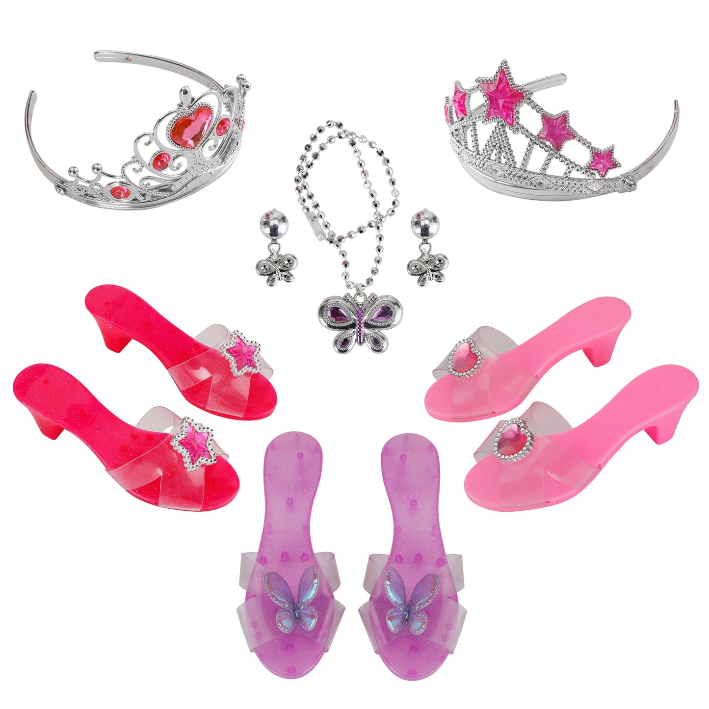 Dress Up Princess Dress Up Heels Jewelry And Tiaras Toys For Little Girls Kids