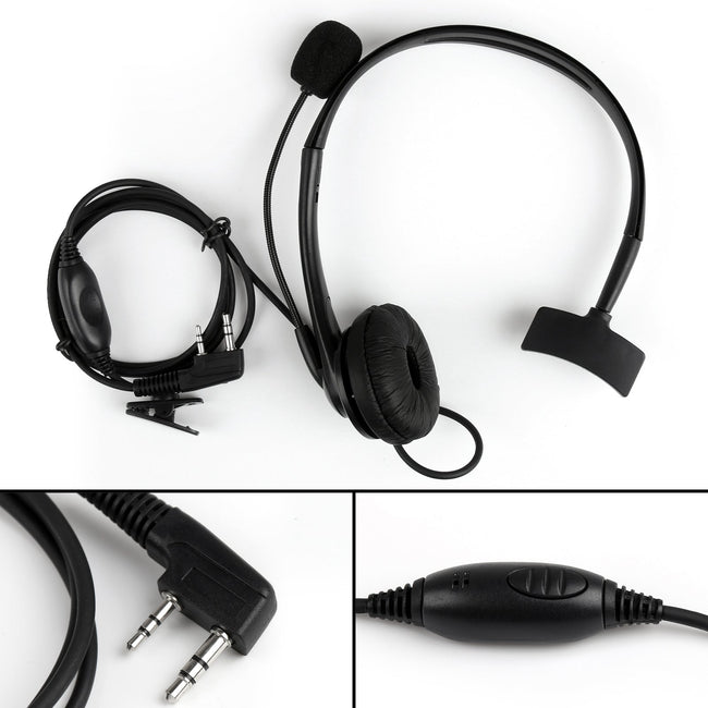 1x Overhead Headphone Headset For Kenwood Puxing Wouxun Baofeng 2-Way Radio