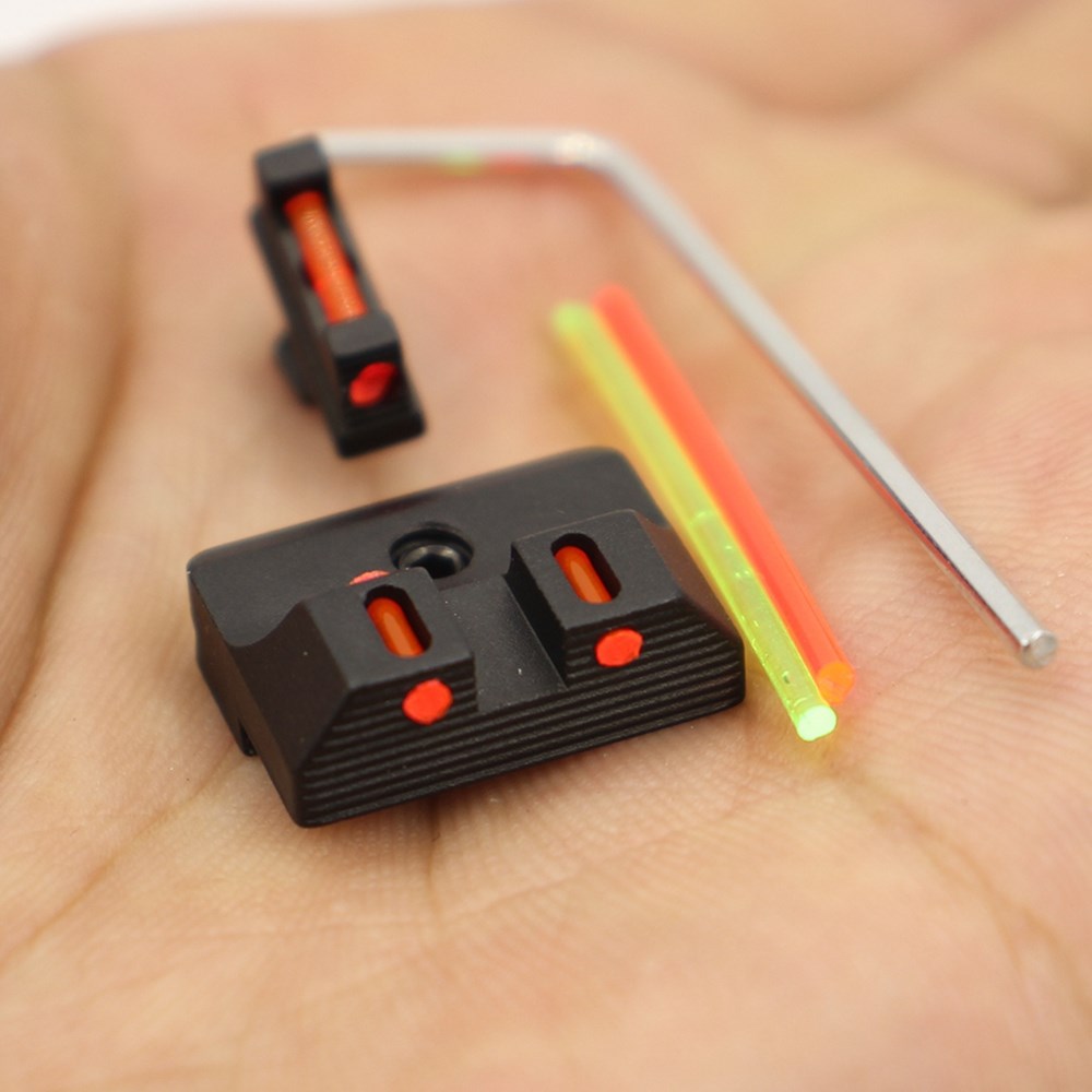 New Fiber Optic Front Sight Rear Combat Red Dot Fiber Sight for Standard Glock