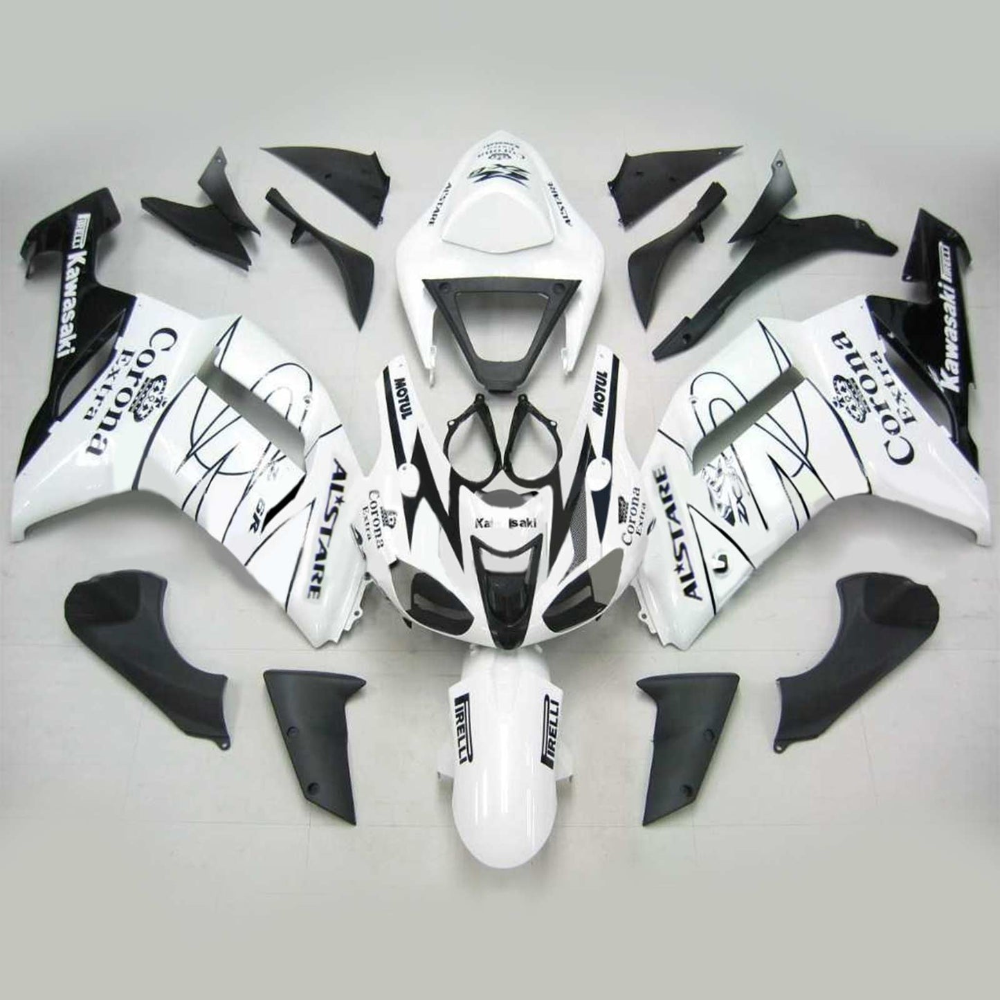 2007-2008 Kawasaki ZX6R 636 Amotopart Injection Fairing Kit Bodywork Plastic ABS #104