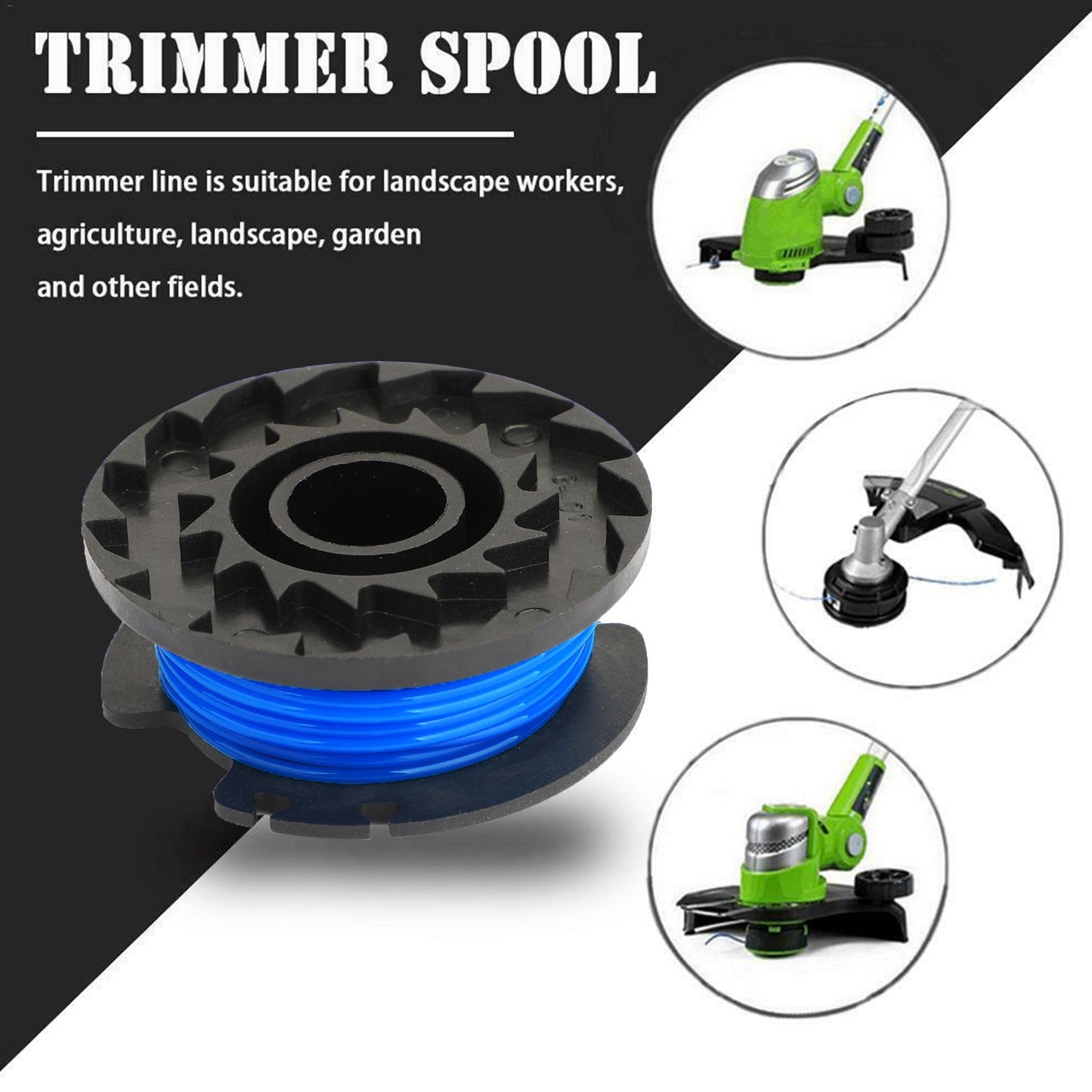 String Trimmer Line Replacement Spool 30ft 0.065" Cordless Trimmers Fit Greenworks