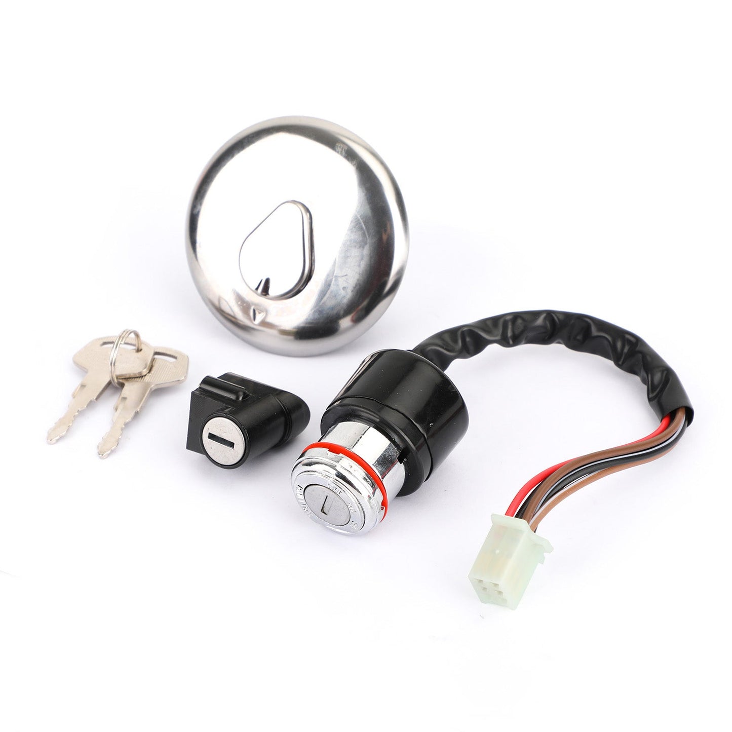 Ignition Switch Fuel Gas Cap Steering Lock Set w/Keys Fit For Suzuki GN125 1982-2001