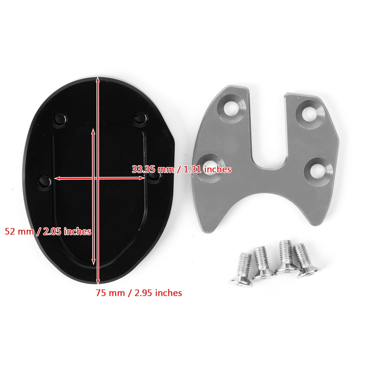 Motorcycle Kickstand Enlarge Plate Pad fit for SYM MAXSYM TL500 2019-2020 Black