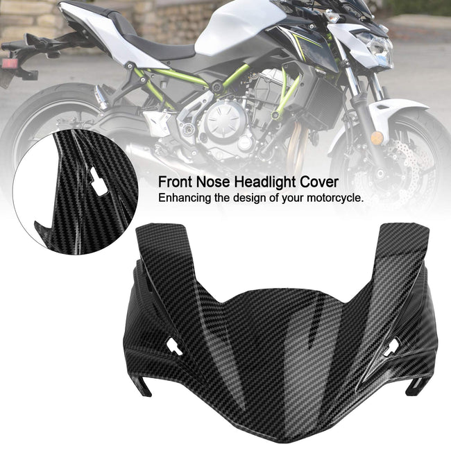 Carbon Front Nose Headlight Cover Surround Fairing For Kawasaki Z650 2017-2019