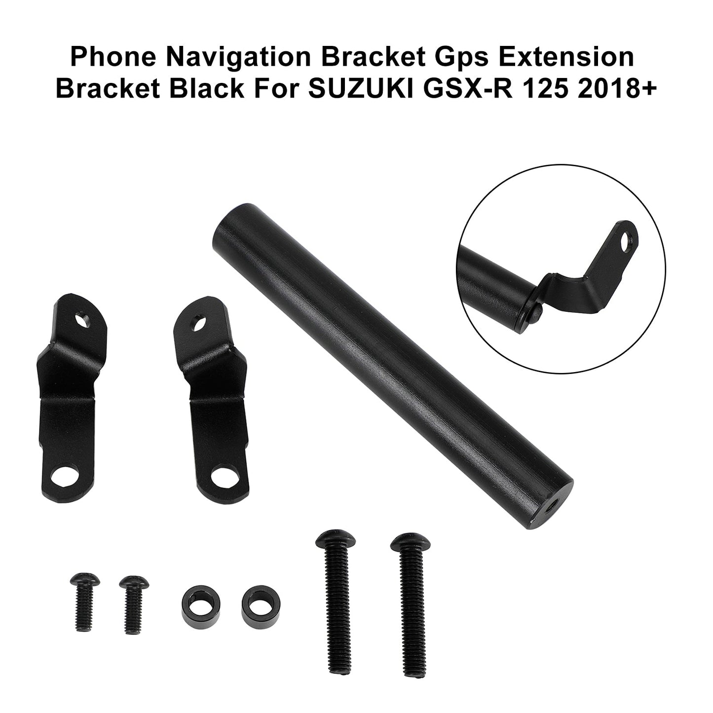 Suzuki Gsx-R 125 2018+ Gps Extension Bracket Phone Navi Bracket Black