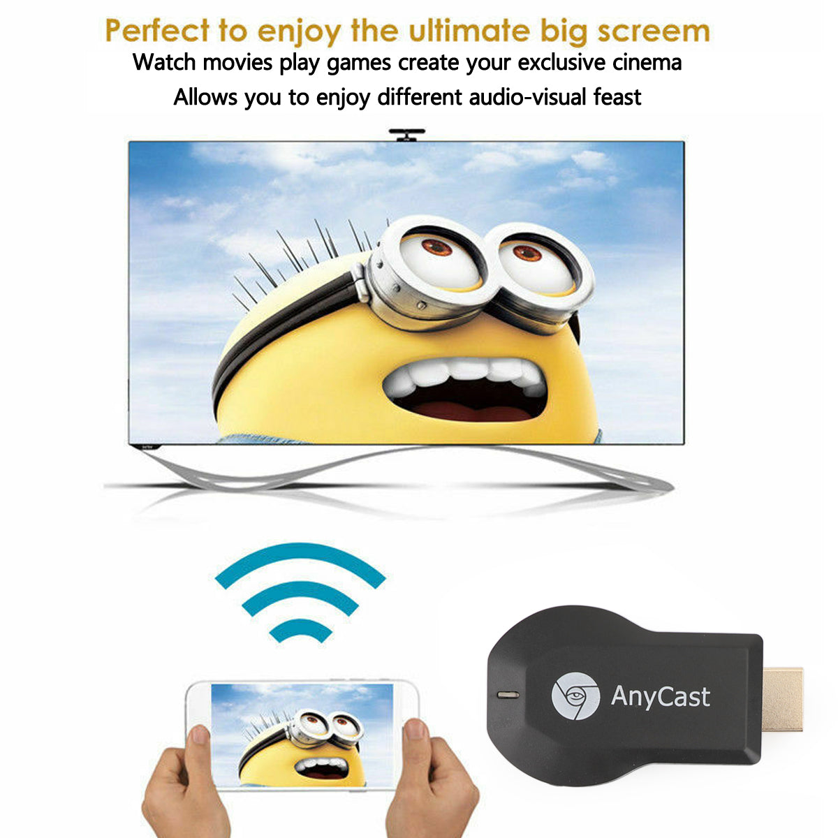 4K M4+ Air Play HD TV Stick WIFI Display Receiver Dongle Streamer