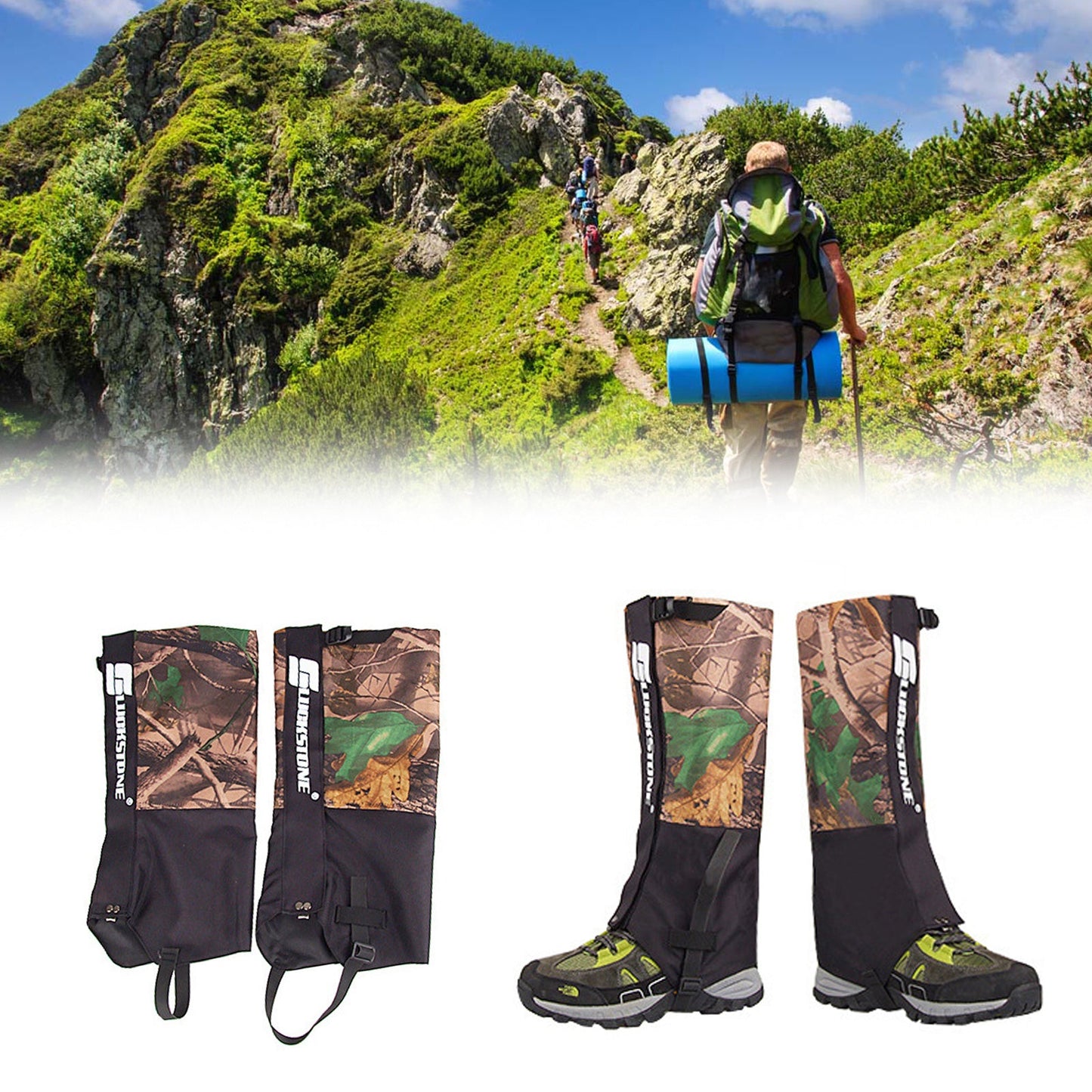 Tactical Waterproof Outdoor Hiking Walking Climbing Hunting Snow Legging Gaiters