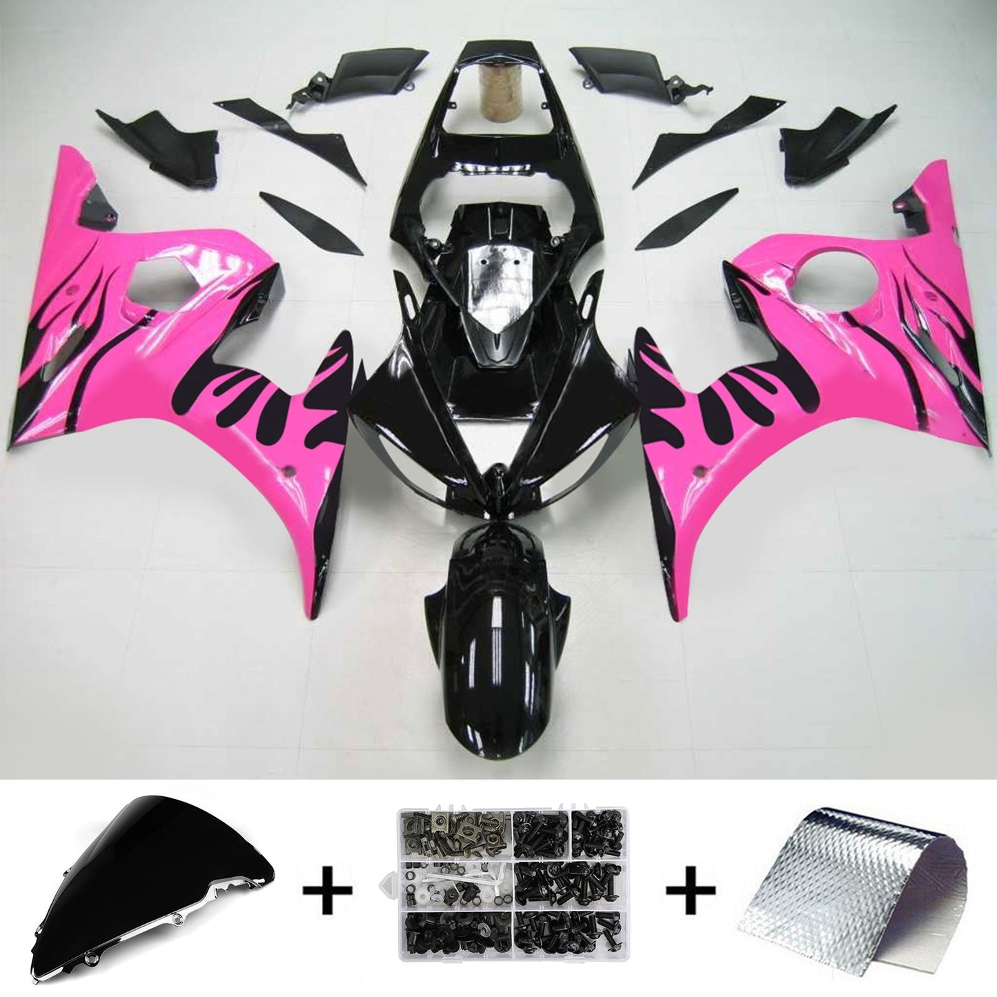 2005 Yamaha YZF 600 R6 Injection Fairing Kit Bodywork Plastic ABS #133