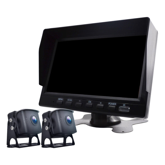 7" Monitor DVR Driving Video Recorder for RV Truck Bus+2 Rear View Backup Camera