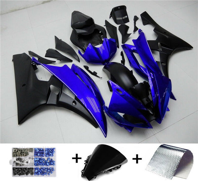 2006-2007 Yamaha YZF-R6 Amotopart Fairing Blue Black Fairing Kit