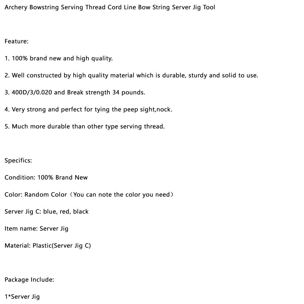 Archery Bowstring Serving Thread Cord Line Bow String Server Jig Tool