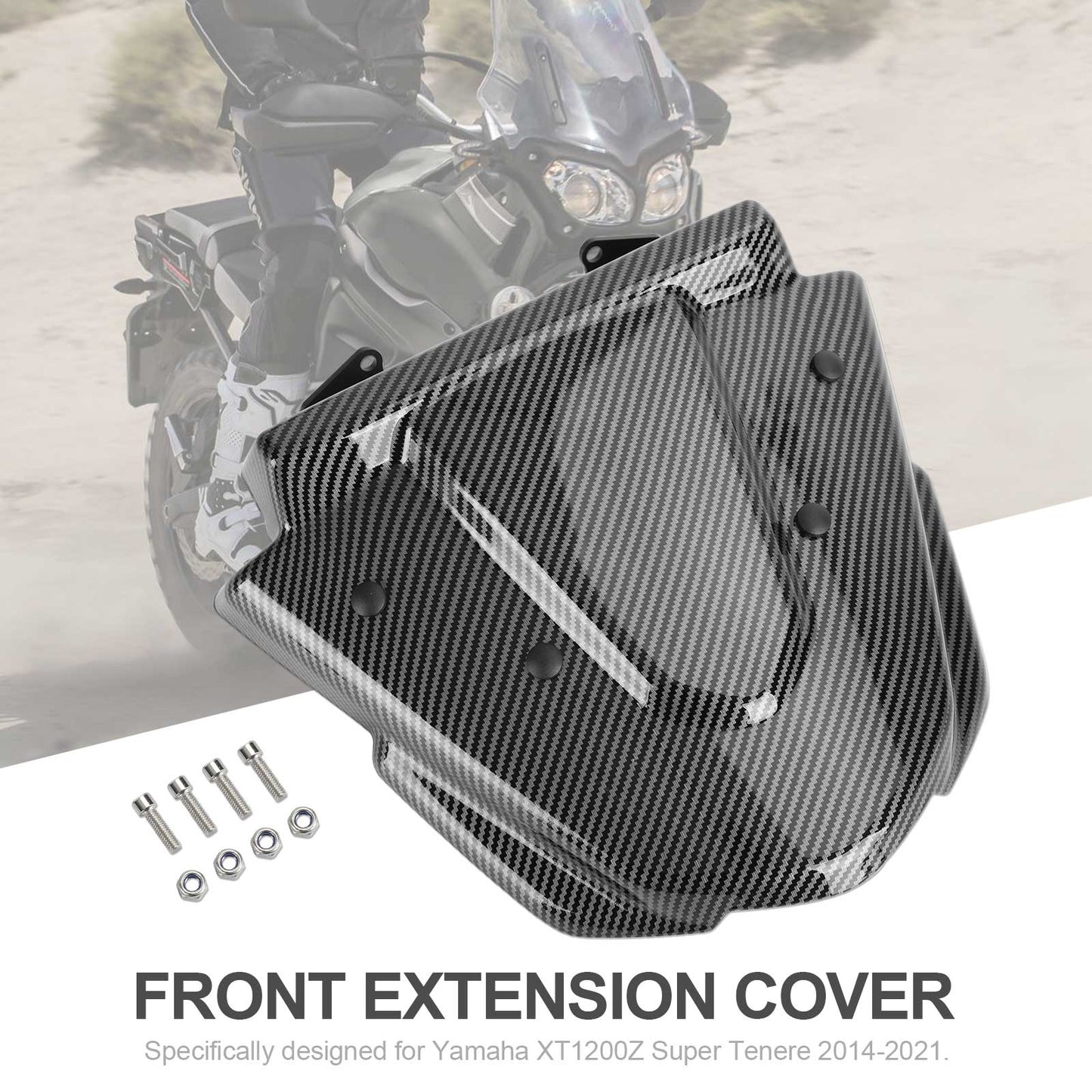 Mudguard Extension Cover Front Beak Nose Cone for Yamaha XT1200Z 2014-2021 Black