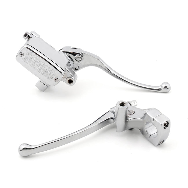 1" Handlebar Control Reservoir 14mm Bore Brake Clutch Levers Motorcycle