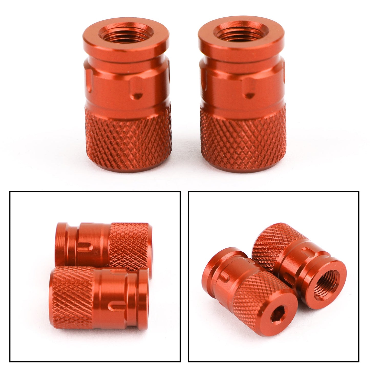 2pcs CNC Black Anti-Thief Tire Valve Stem Caps For Car Truck Bike Motorcycle