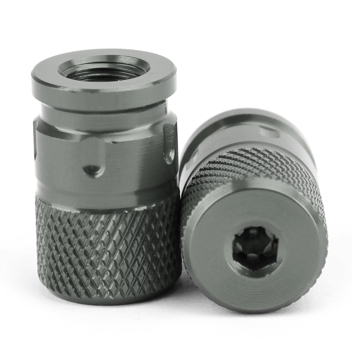 2pcs CNC Black Anti-Thief Tire Valve Stem Caps For Car Truck Bike Motorcycle