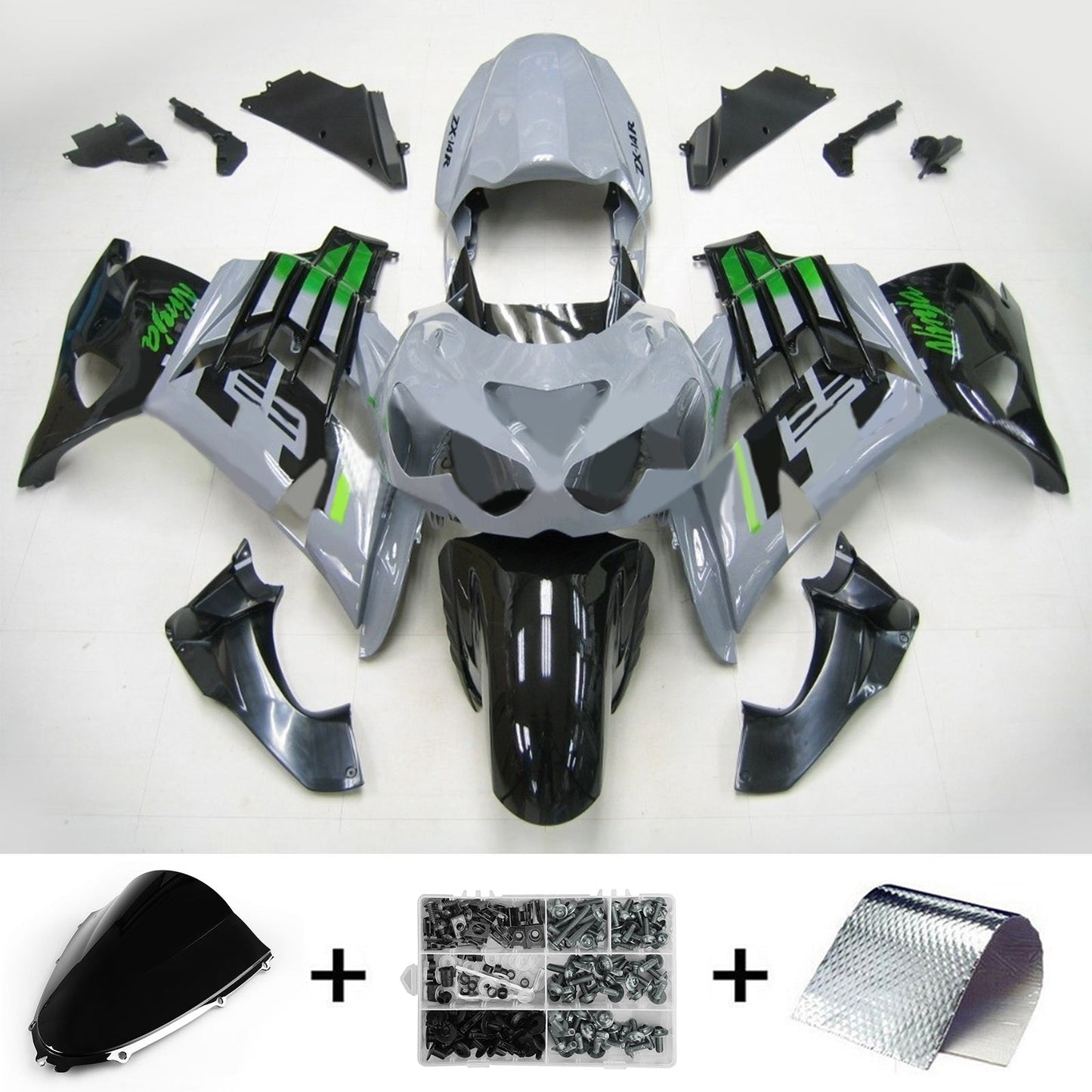 2012-2021 Kawasaki ZX14R Amotopart Injection Fairing Kit Bodywork Plastic ABS #108