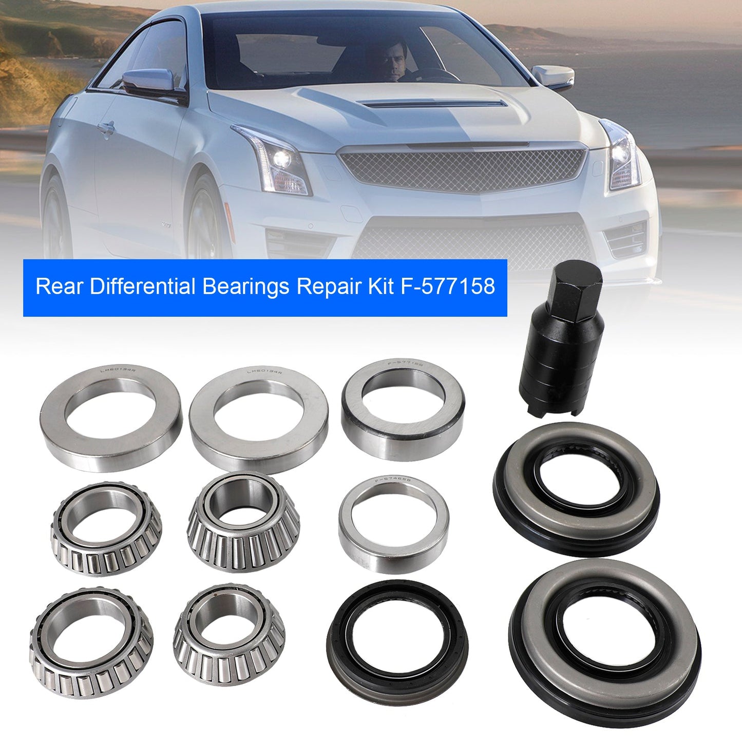 2013-2019 Cadillac ATS V4 V6 Rear Differential Bearings Repair Kit F-577158 Lm50134R 22993016 92230584 F-574658