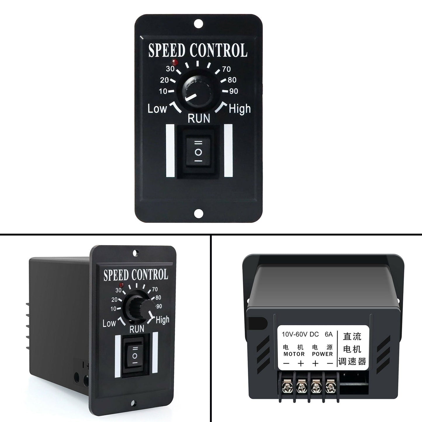 12V 24V 36V 48V PWM DC Motor Speed Controller Reversible Switch 6A Regulator