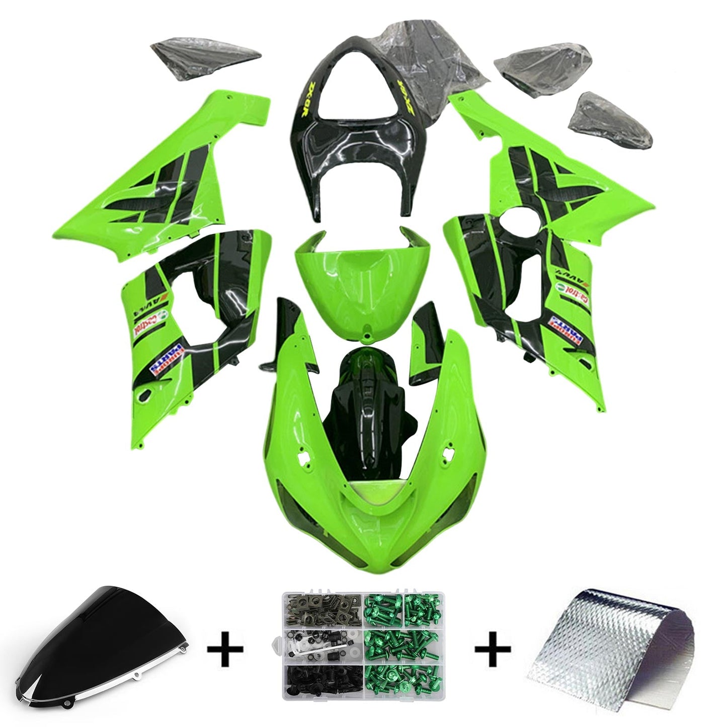 2005-2006 Kawasaki ZX6R 636 Fairing Kit Bodywork Plastic ABS