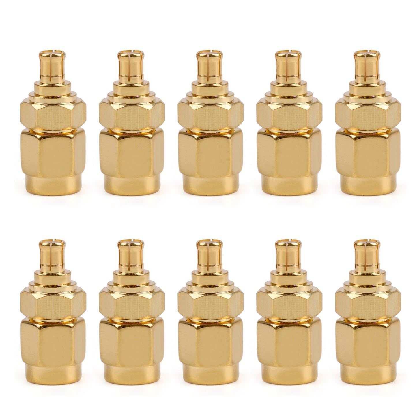 10x RF Adapter SMA Male Plug to MCX Male Gold-Plated RF Coax Adapter Connector