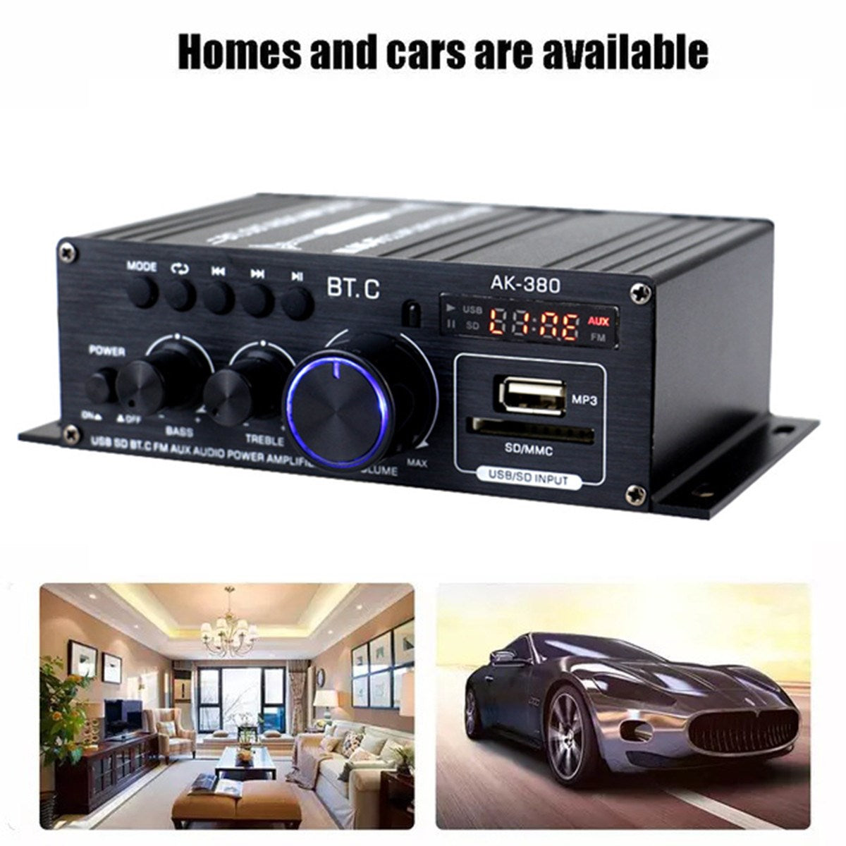 Bluetooth 2.0CH 400W Hi-Fi Auto Stereo 12V MP3 Car Audio Amplifier Radio Booster,400W Bluetooth Hi-Fi Auto Stereo 12V Car MP3 Audio Amplifier Radio Booster,Hi-Fi Bluetooth Car Auto Stereo 12V Car Audio Amplifier MP3 Radio 200W + 200W