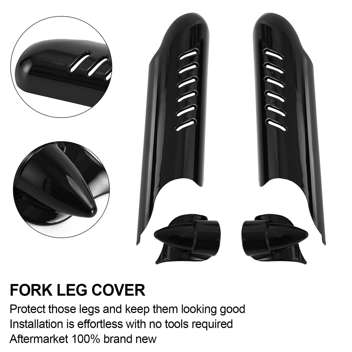 Fork Lower Leg Deflectors Shield Cover For Touring Electra Glide FLHT 2000-2013 Black