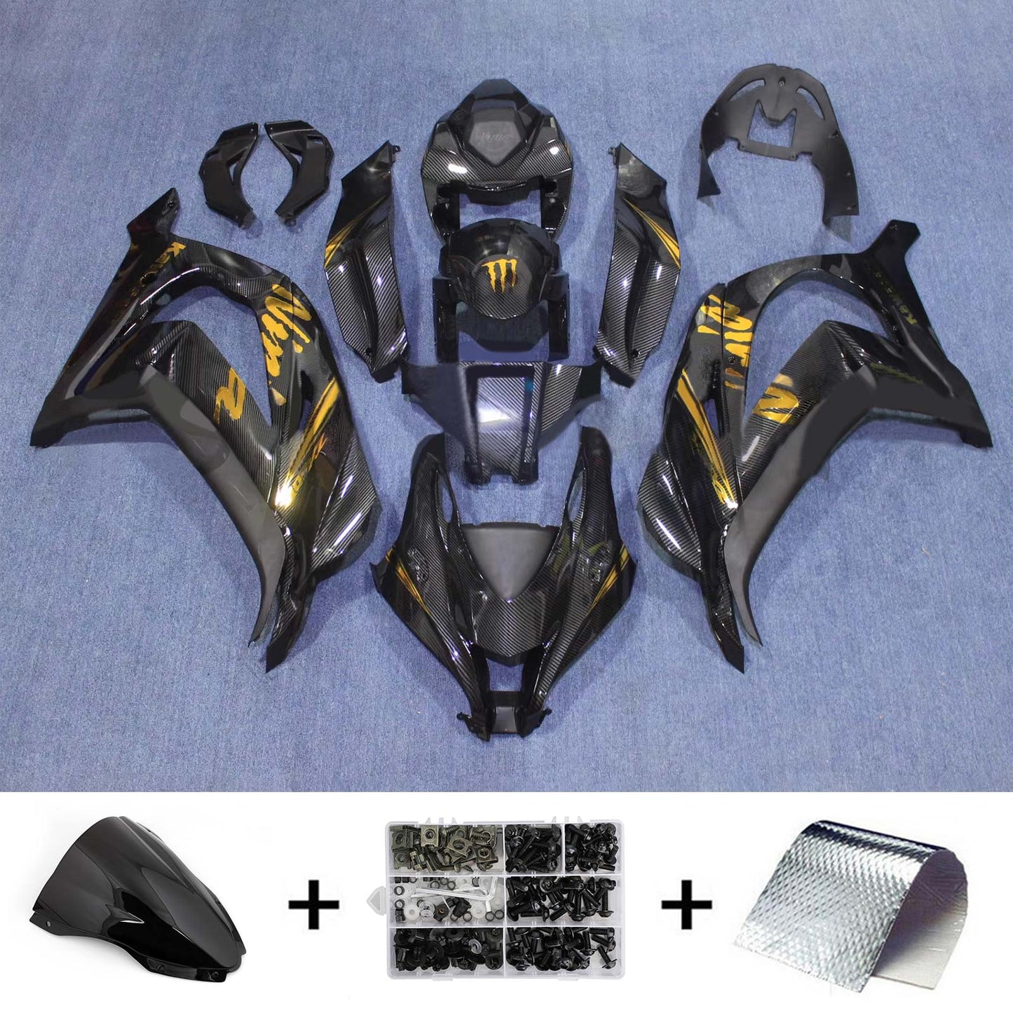 2016-2020 Kawasaki ZX10R Injection Fairing Kit Bodywork Plastic ABS#158