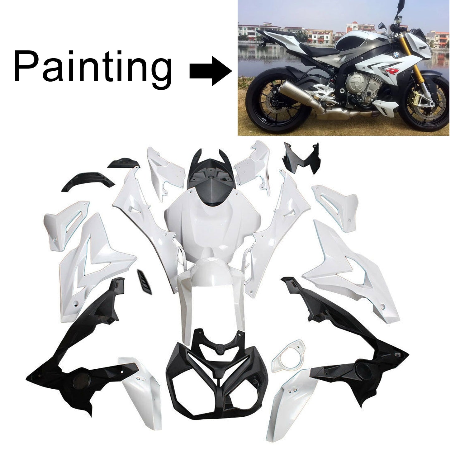 2015-2017 BMW S1000R Amotopart Injection Fairing Kit Bodywork Plastic ABS #104