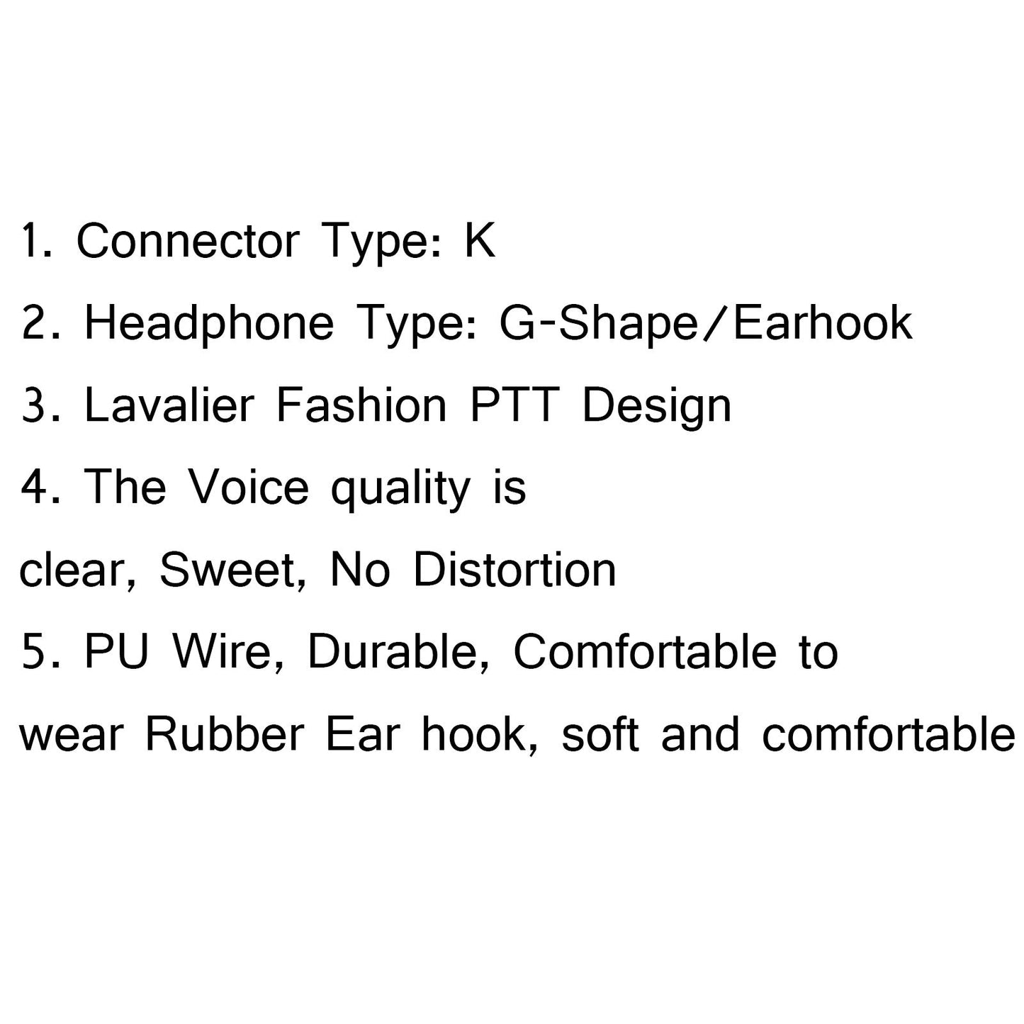 1x G-Shape Earpiece Headset PTT MIC For Kenwood RETEVIS BaoFeng UV5R H777 888s