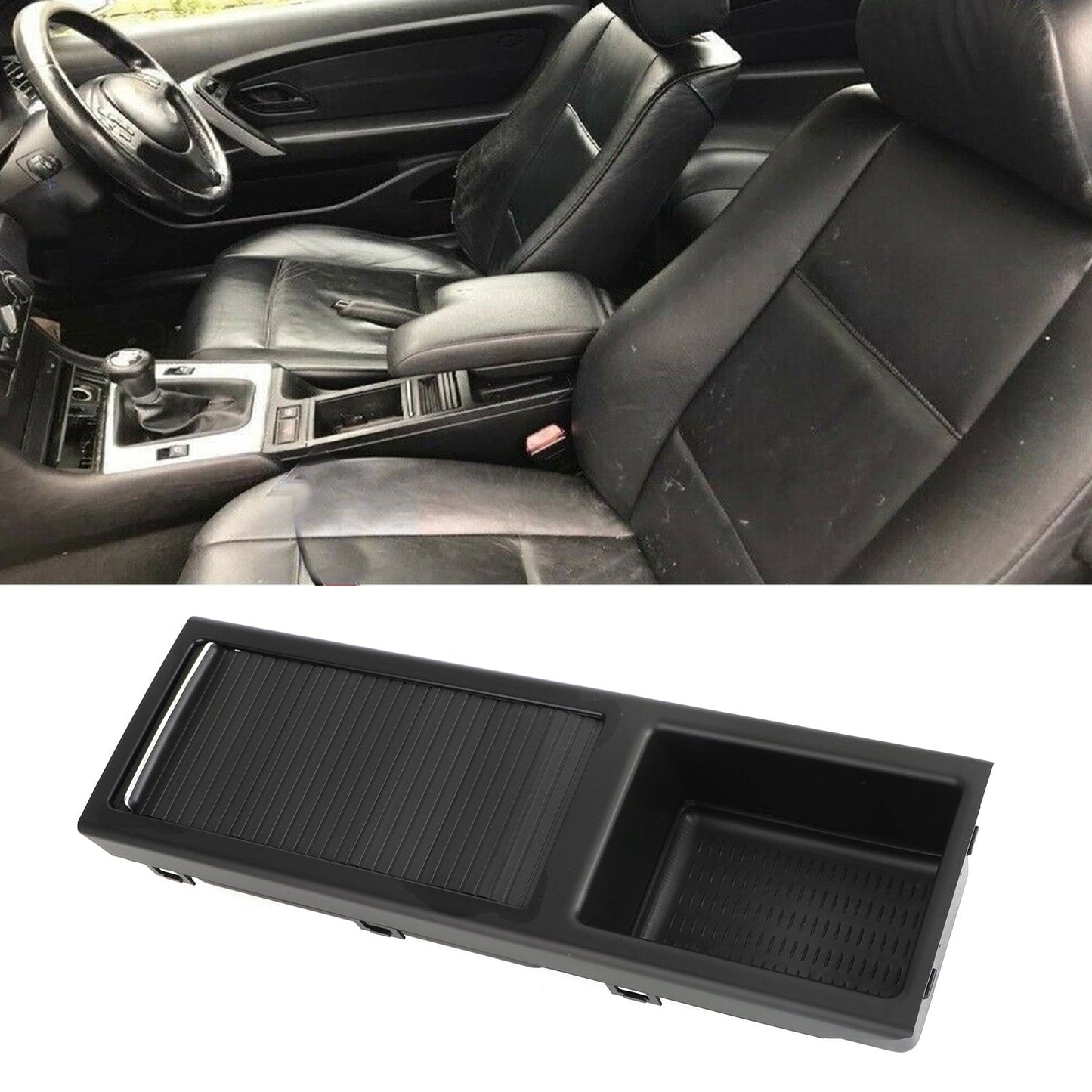 Front Center Console Storage Cup Holder Fit For BMW E46 3 Series 1998-2007 BLK