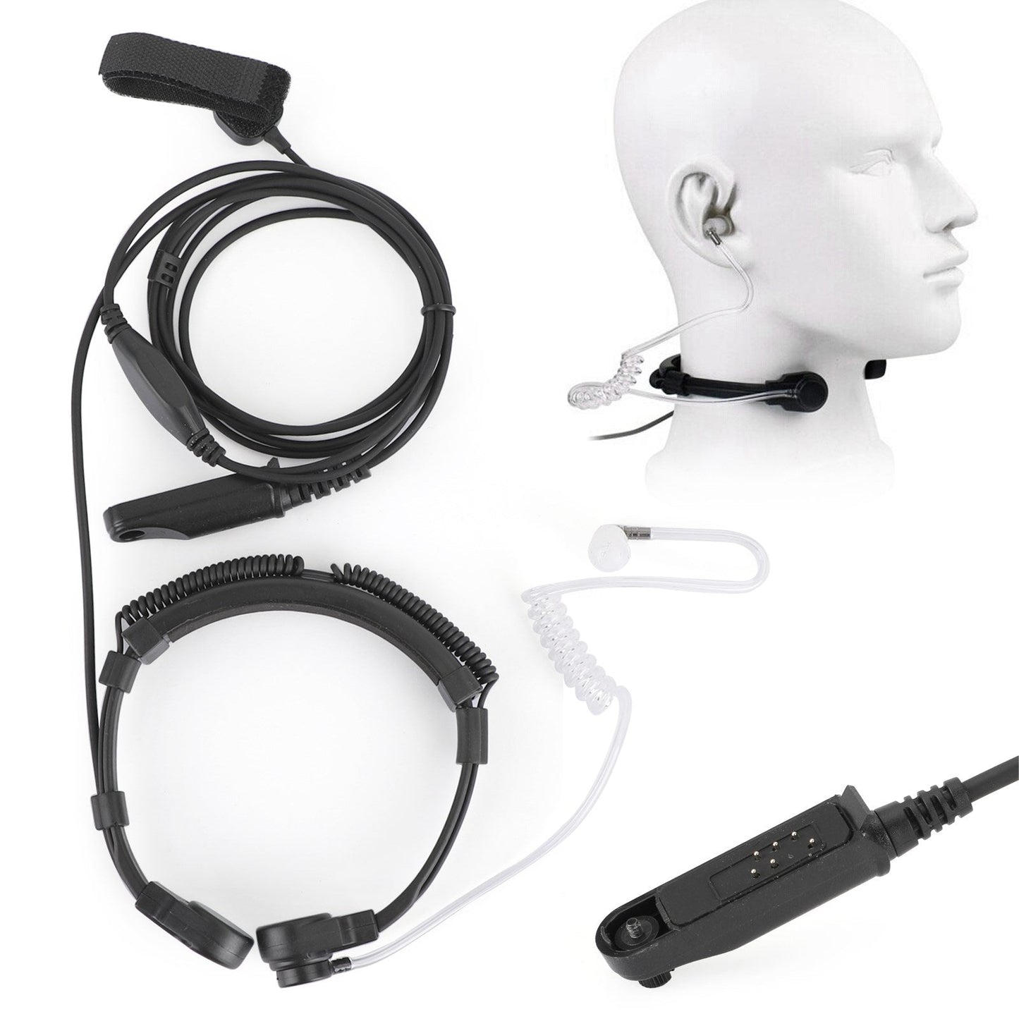 Tactical Throat Mic Headset Fit for Baofeng UV-9R Plus BF-9700 BF-A58 UV-82WP