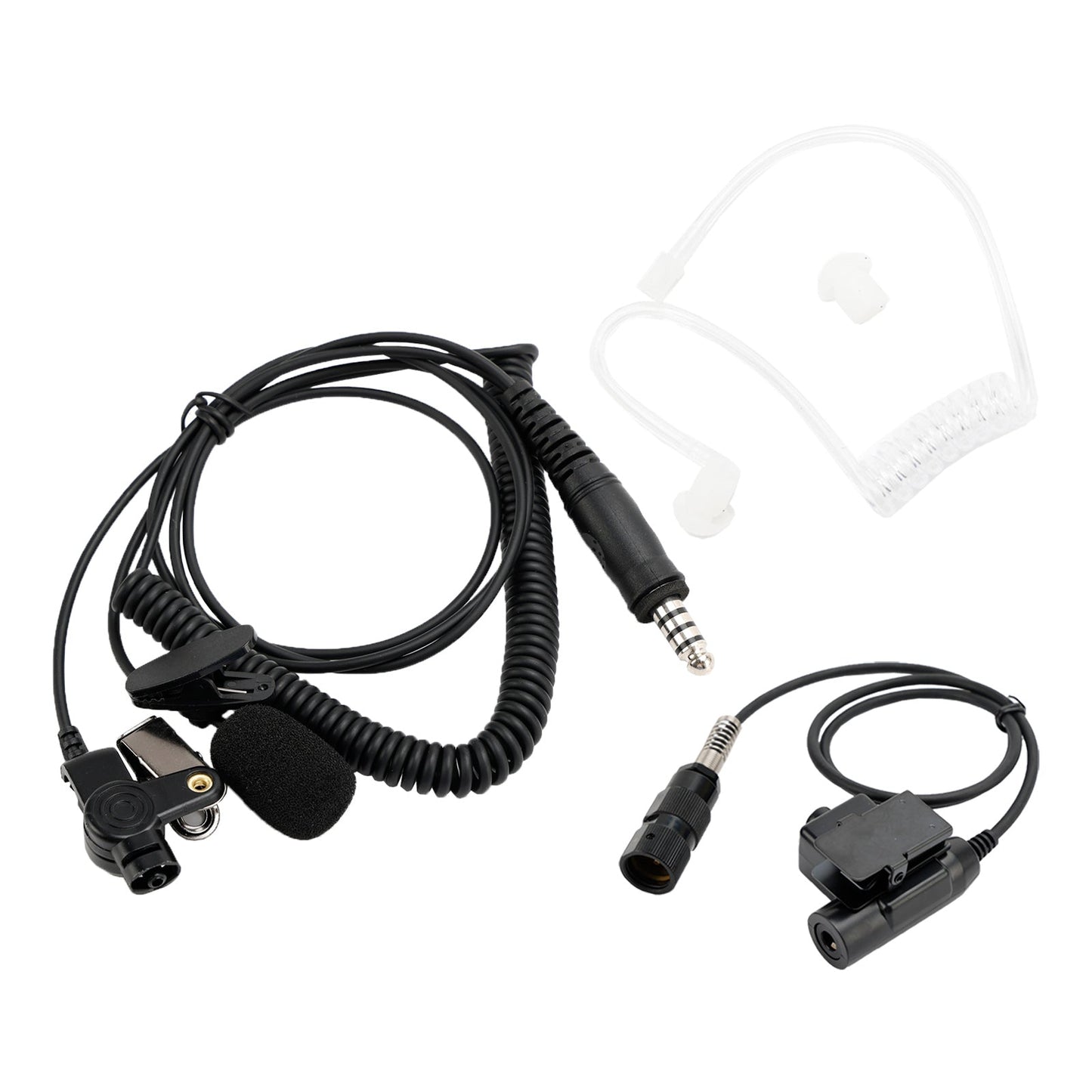 7.1-A3 Transparent Air Tube Headset w Mic For AN/PRC-152 AN/PRC-148 U329 Radio