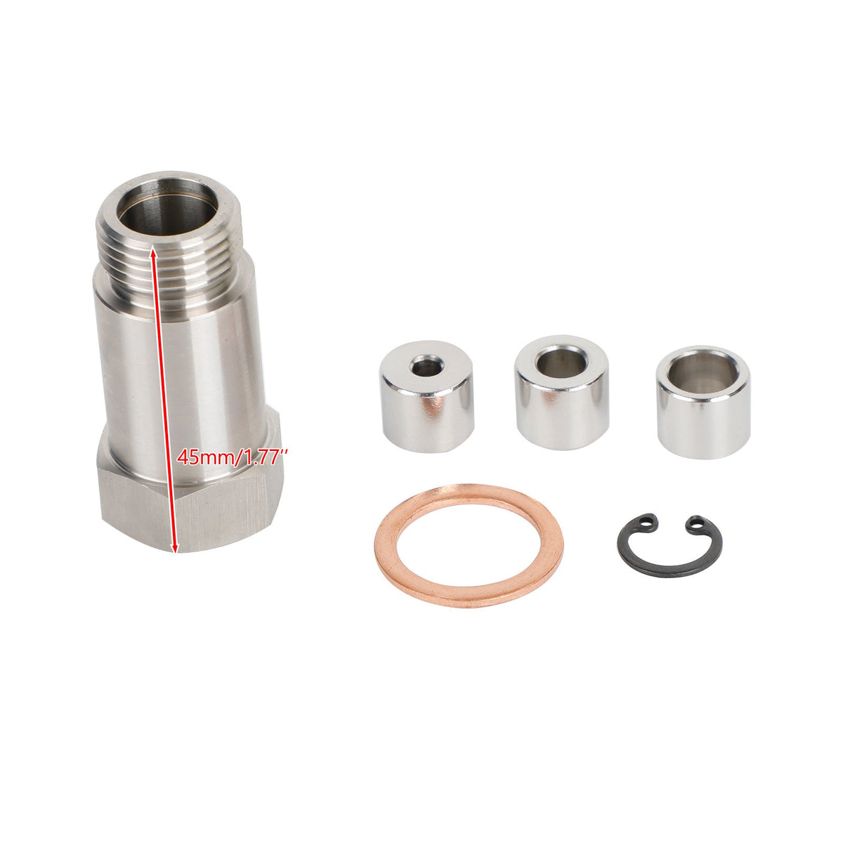 M18 X 1.5 O2 Oxygen Sensor Extension Extender Adapter Spacer 45MM Kit