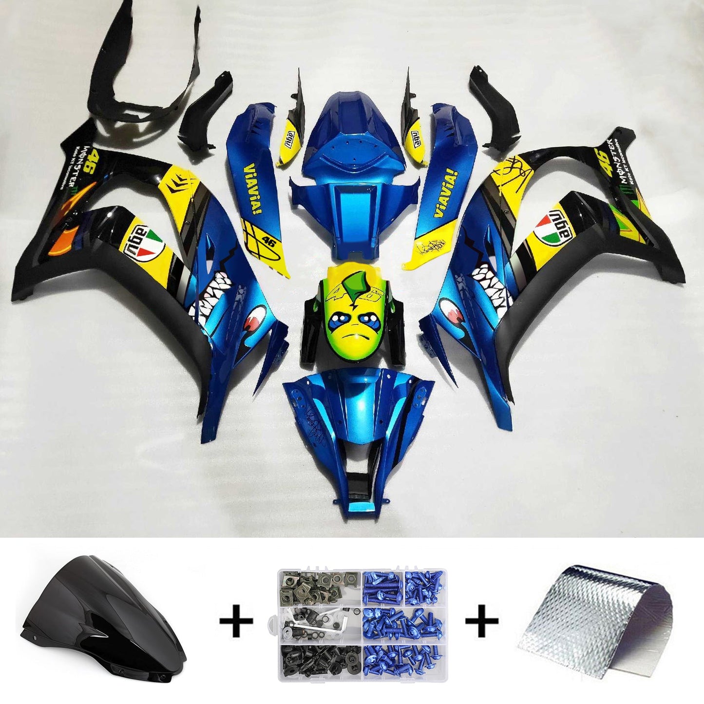 2016-2020 Kawasaki ZX10R Injection Fairing Kit Bodywork Plastic ABS#153