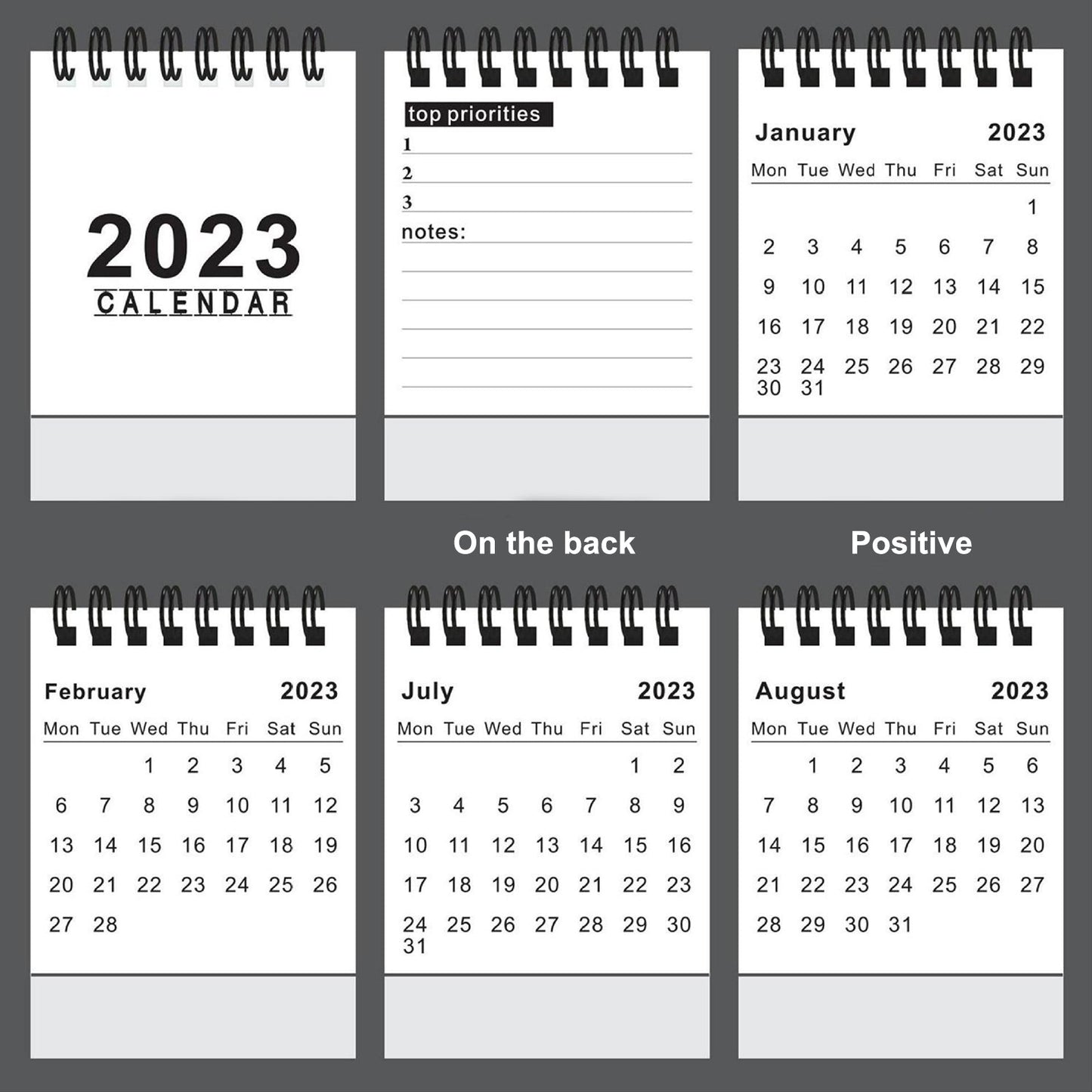2023 Monthly Stand Up Desk Home Office Top Calendar Planner 10.5cm x 7.6cm