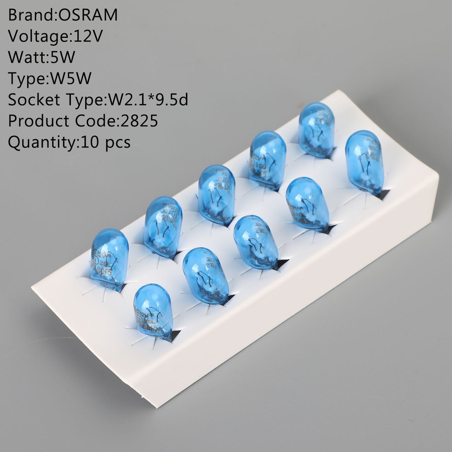 10x For OSRAM General Lighting Halogen Auxiliary Light W5W 12V W2.1*9.5d