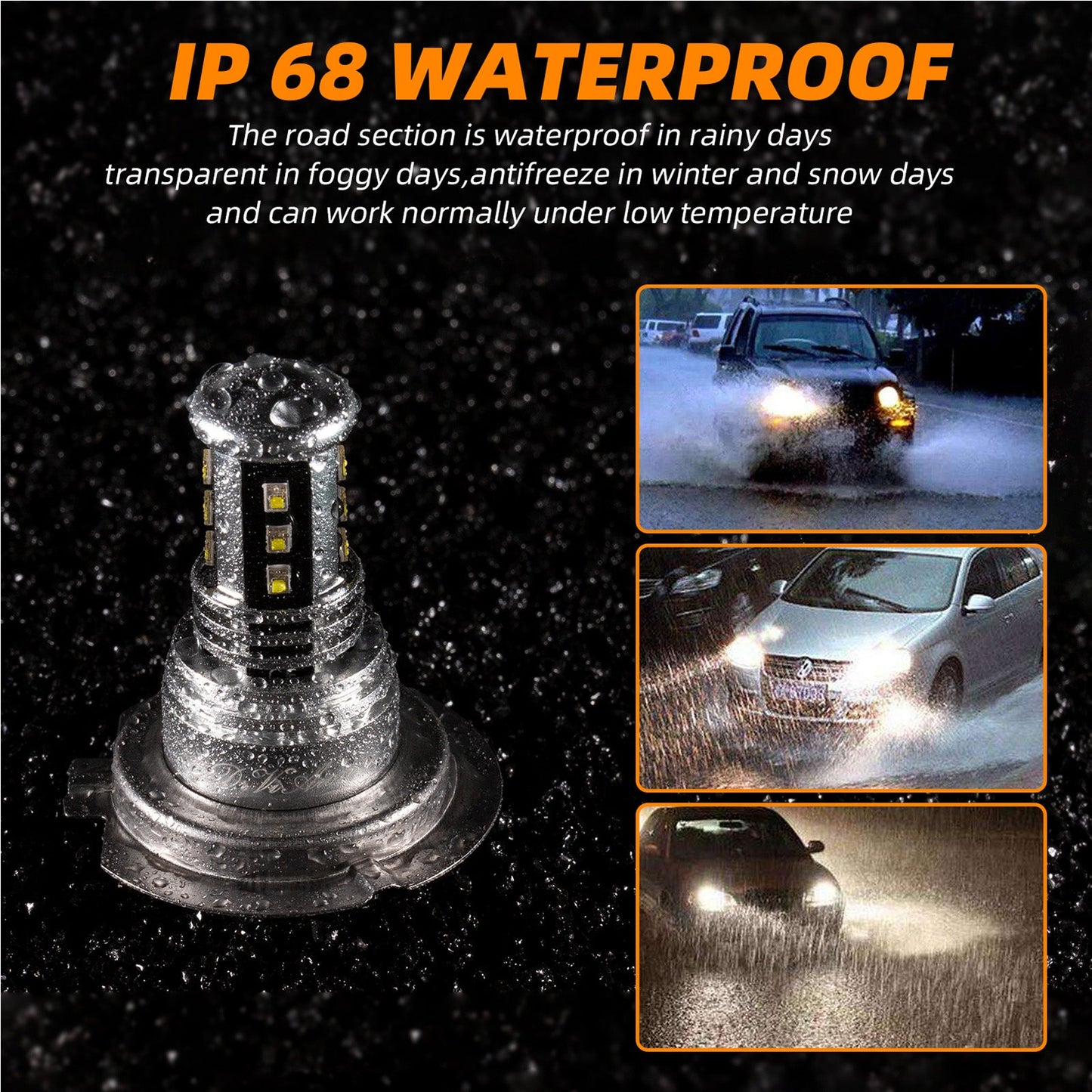 H8/H9/H11 LED Headlight 6000K 2000W 300000LM Low Beam bulbs High Power