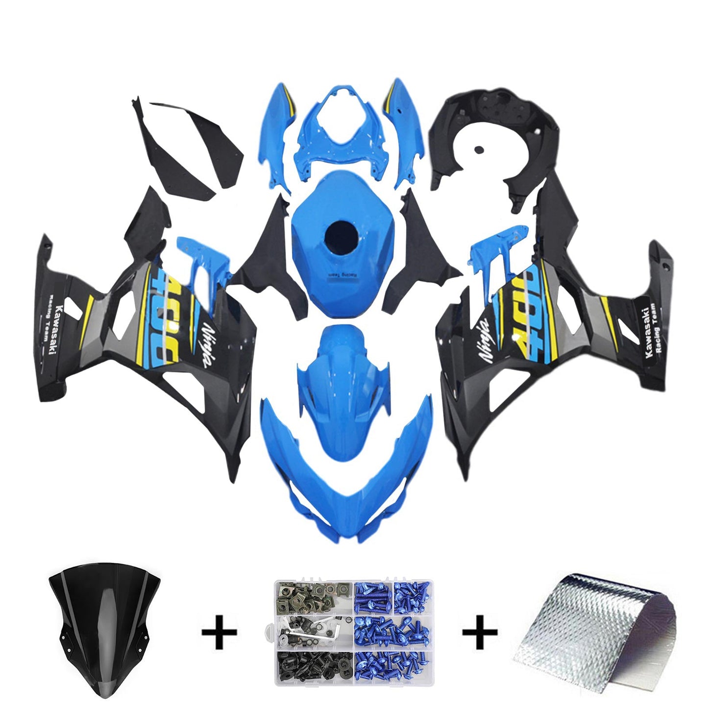 2018-2023=4 Kawasaki EX400 Ninja400 Fairing Kit Bodywork Plastic ABS