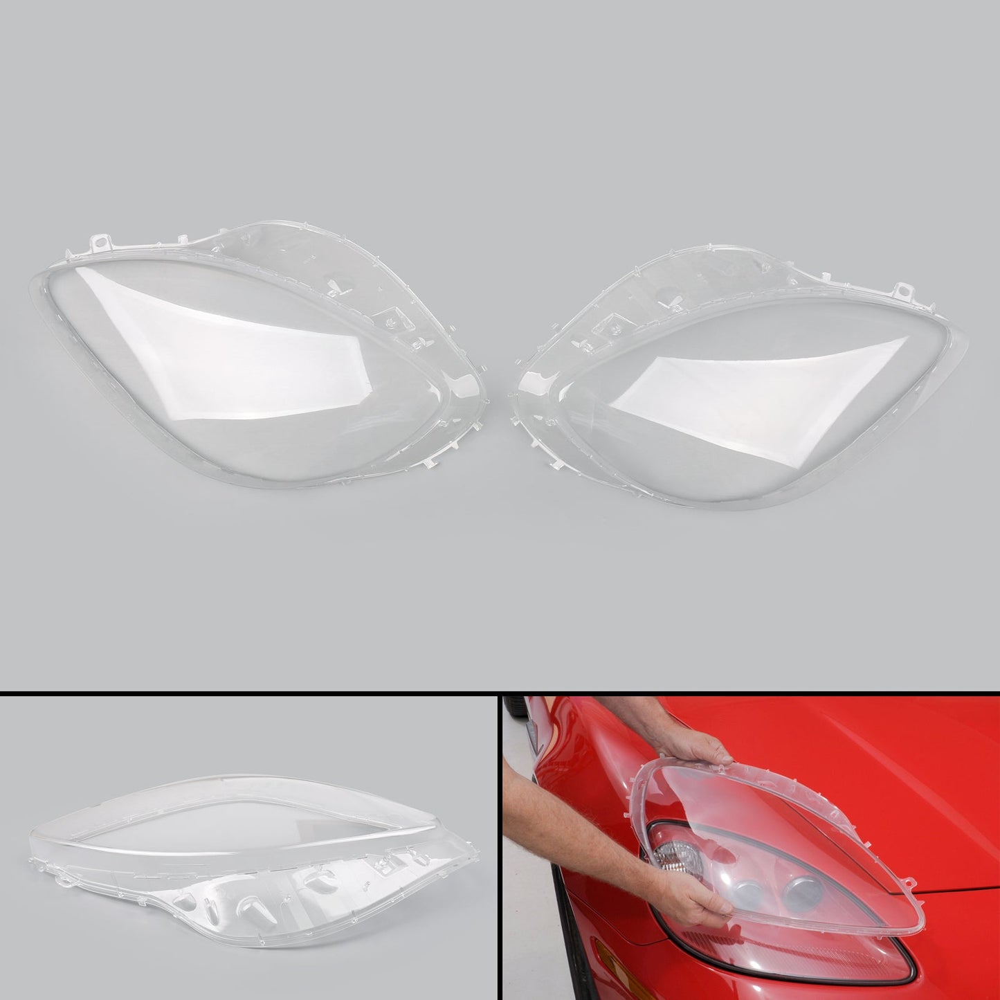 Headlight Replacement Lens Driver Passenger L+R PAIR For C6 Corvette 05-13 Clear