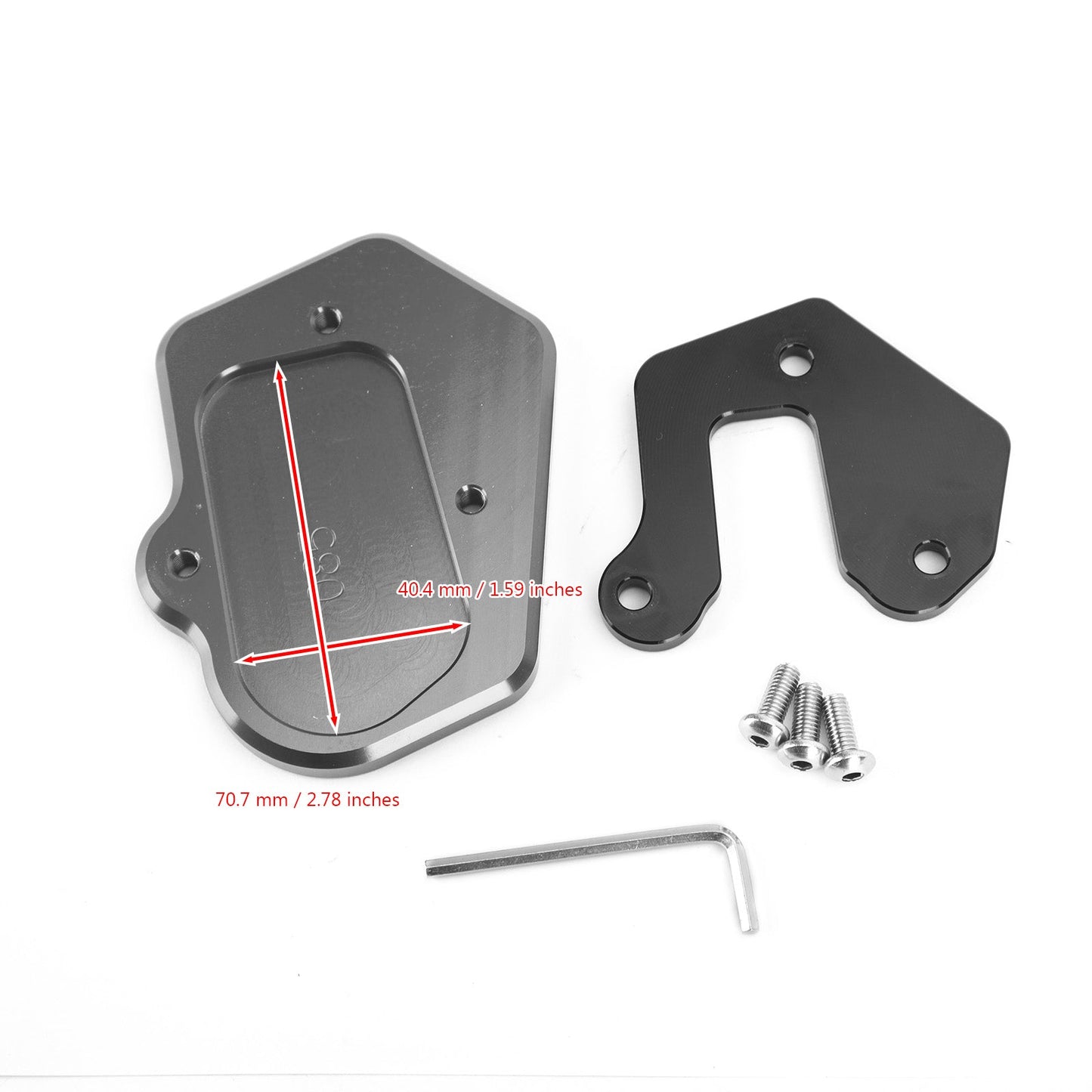 Kickstand Side Stand Extension Pad Fit For BMW F900R 2020 BLK