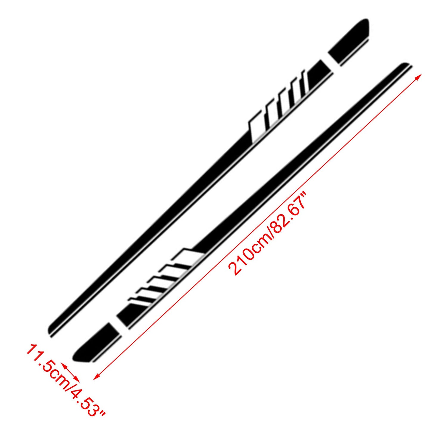 2pcs Side Skirt Stripes Decal Sticker for Mercedes Benz W205 C Class AMG Black