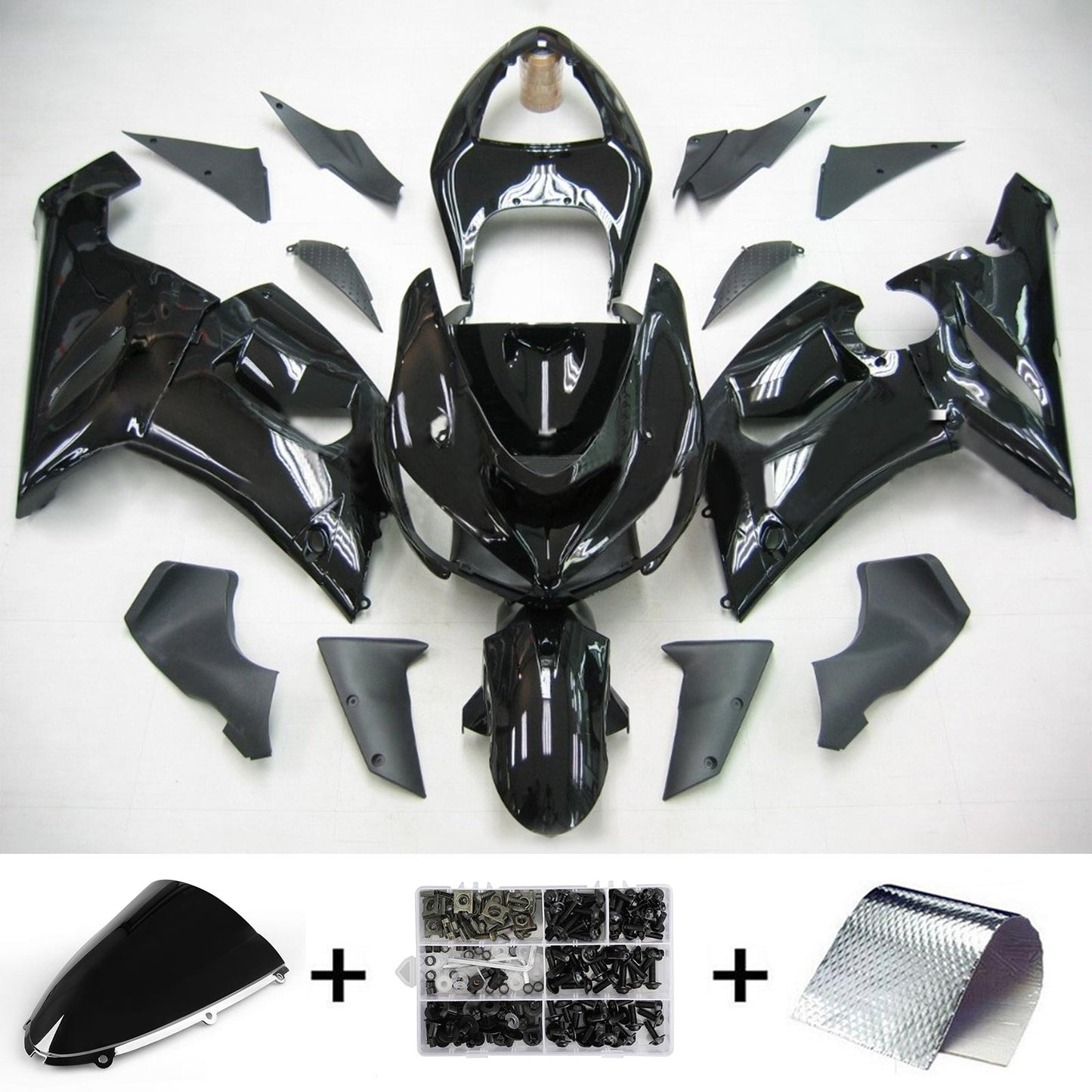 2005-2006 Kawasaki ZX6R 636 Amotopart Injection Fairing Kit Bodywork Plastic ABS #105