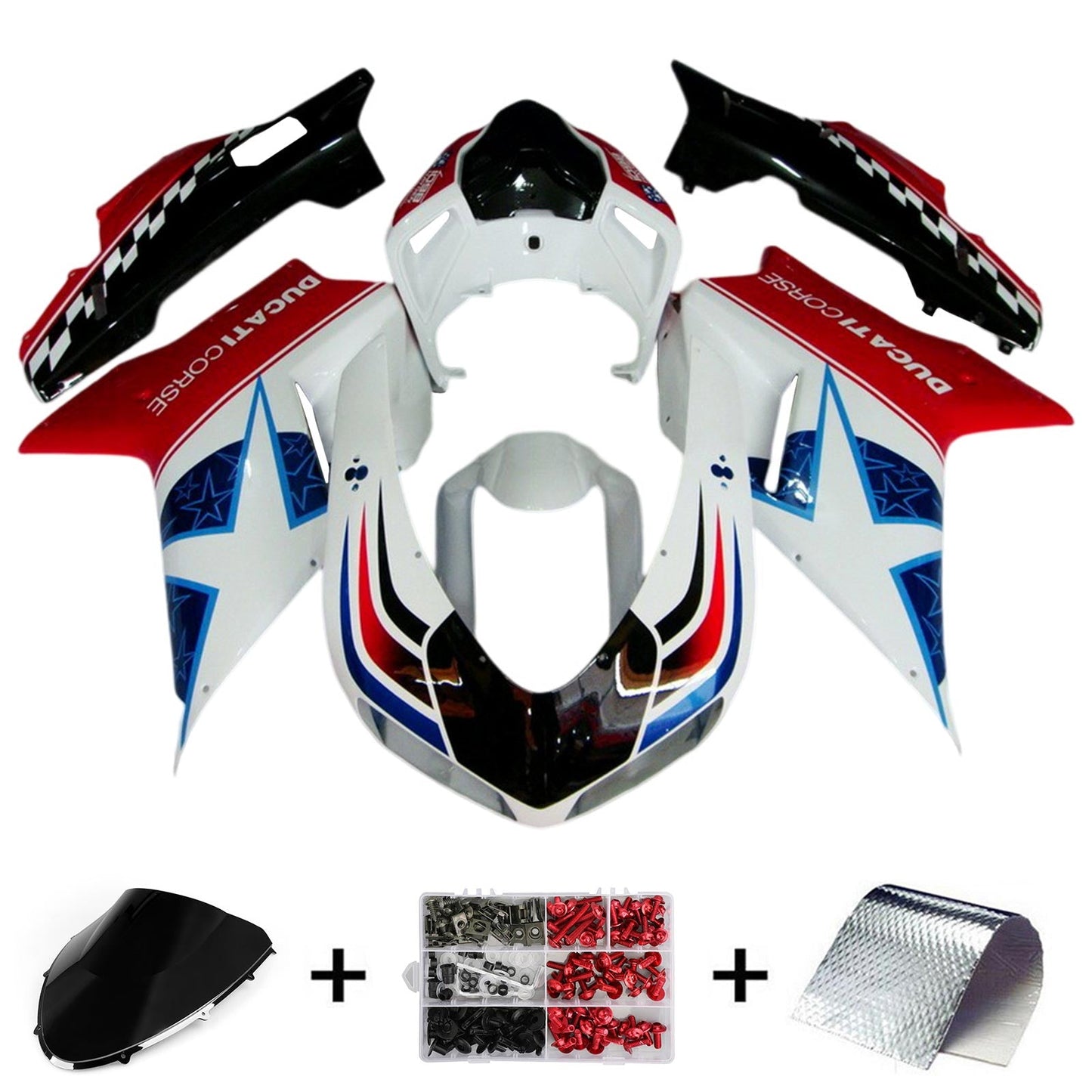 2007-2011 Ducati 1098 1198 848 Fairing Kit Bodywork ABS